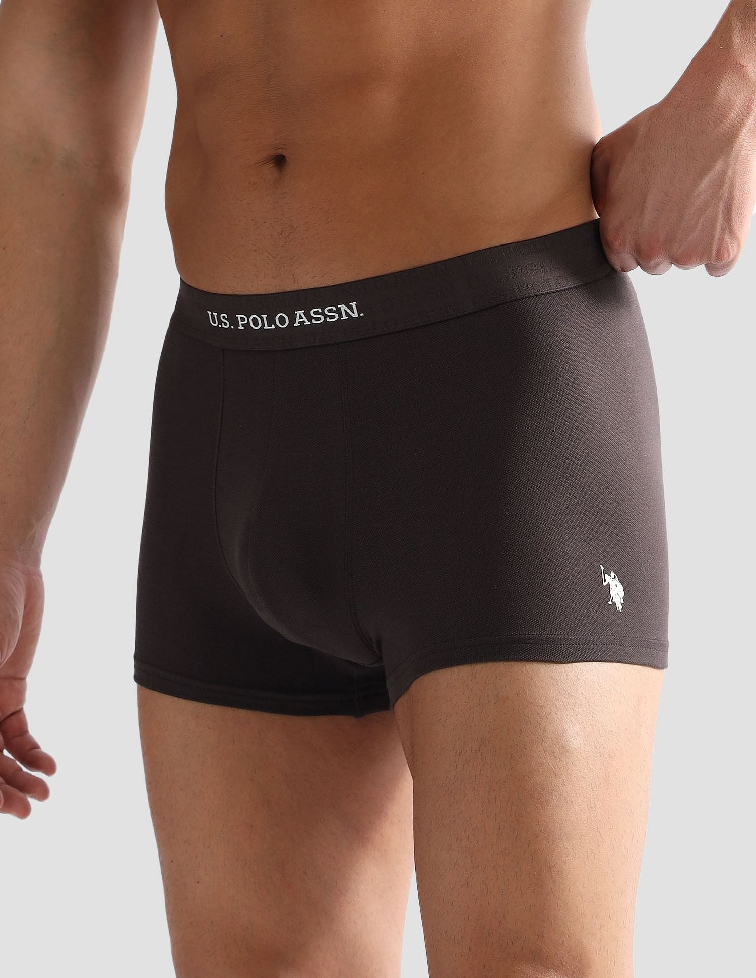 Anti Microbial Solid ET006 Trunks - Pack of 1 Mulch - U.S. POLO ASSN. | Large