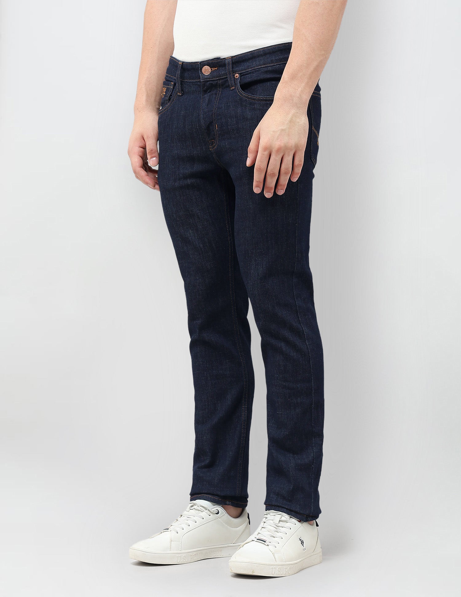 Regallo Skinny Fit Mid Rise Jeans Dark Blue - U.S. Polo Assn. India | Large