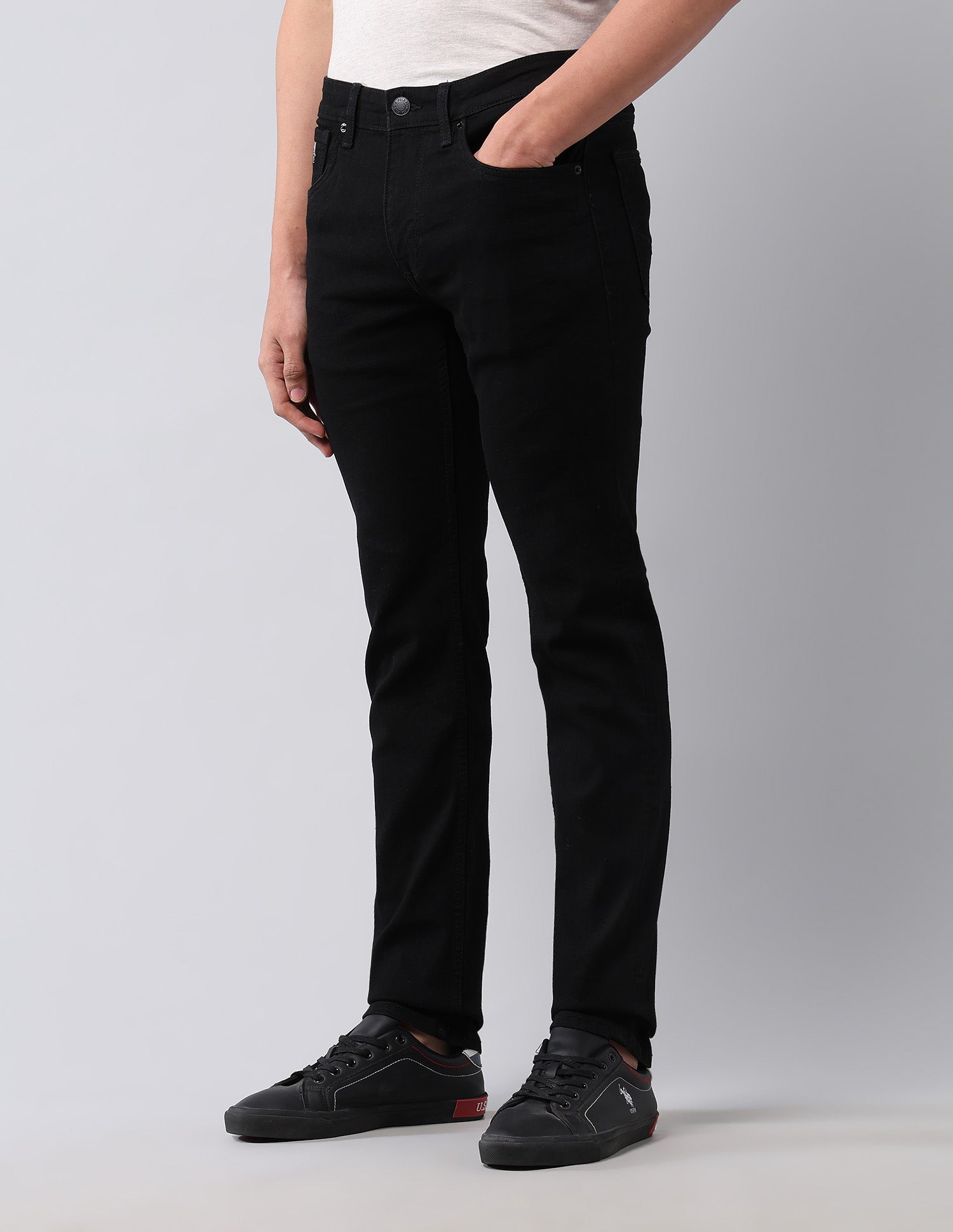 Regallo Skinny Fit Black Jeans Black - U.S. Polo Assn. India | Large