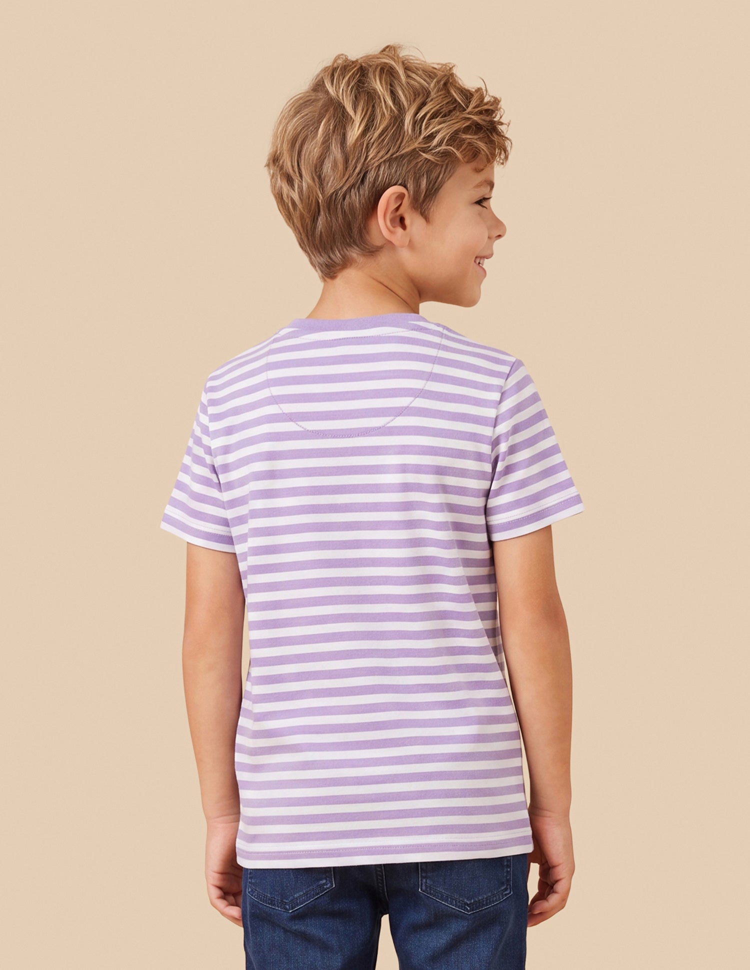 Horizontal Striped Regular Fit T-Shirt Purple - U.S. Polo Assn. India | Large
