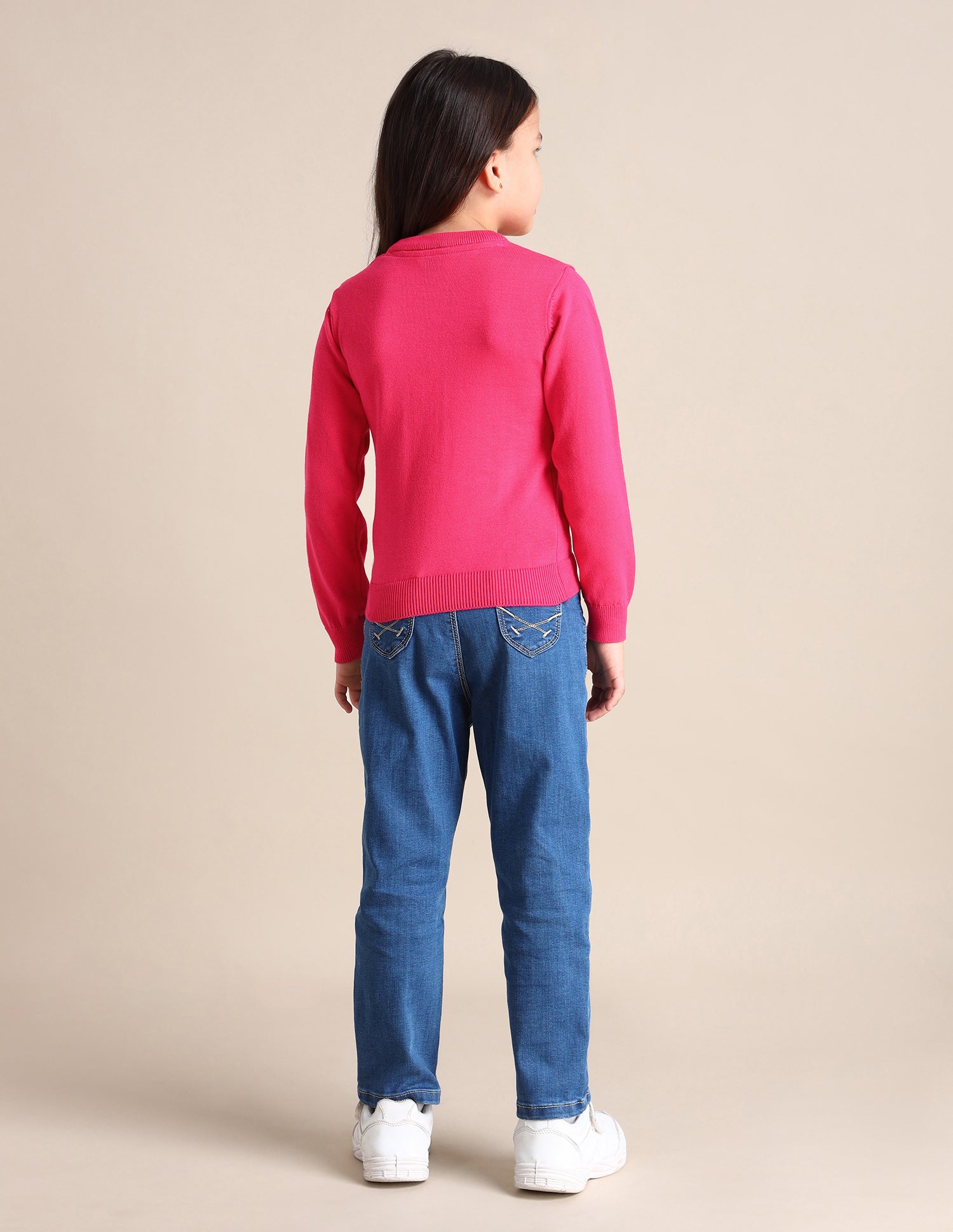 Girls Regular Fit Graphic Printed Sweater Rasberry Pink - U.S. POLO ASSN. | Large