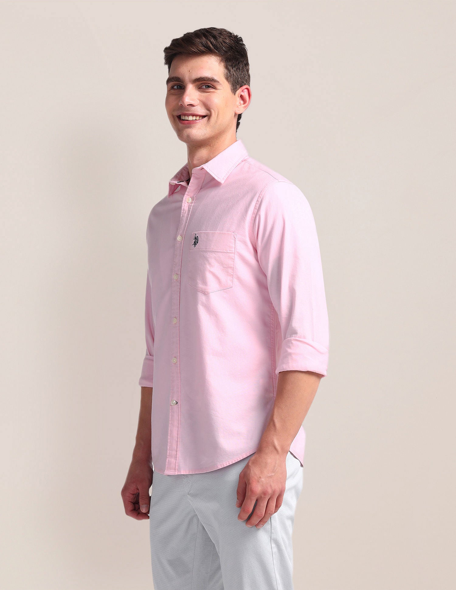 Solid Dobby Shirt Pink - U.S. Polo Assn. India | Large