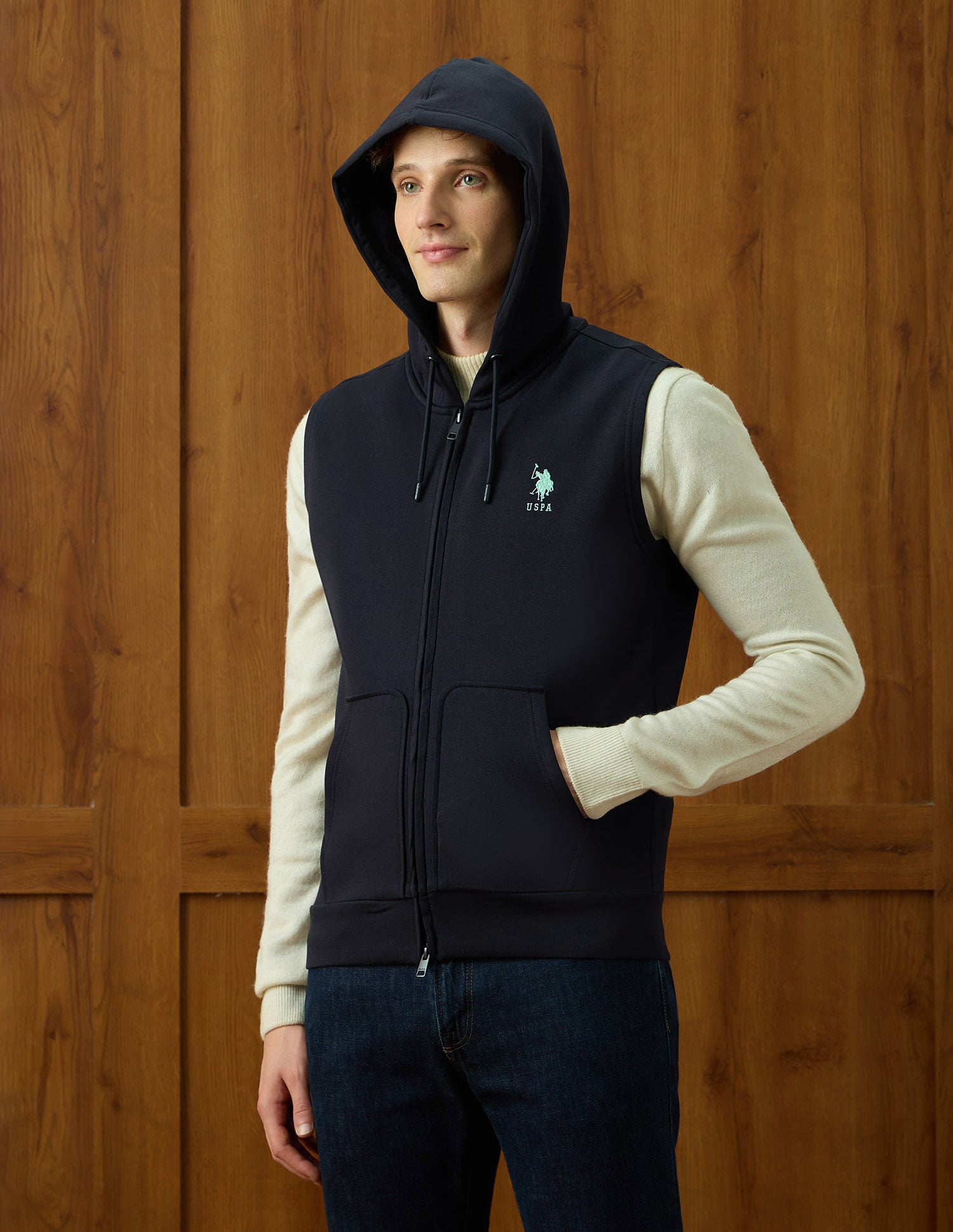 Varsity Theatre Regular Fit Zipper Sweatshirt Navy - U.S. POLO ASSN. | Large