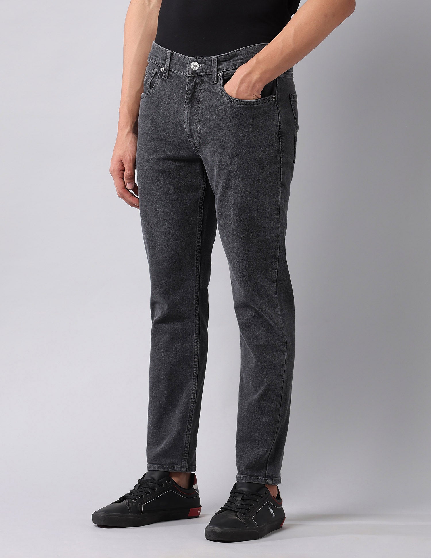 Cole Comfort Cropped Fit Grey Jeans Grey - U.S. POLO ASSN. | Large