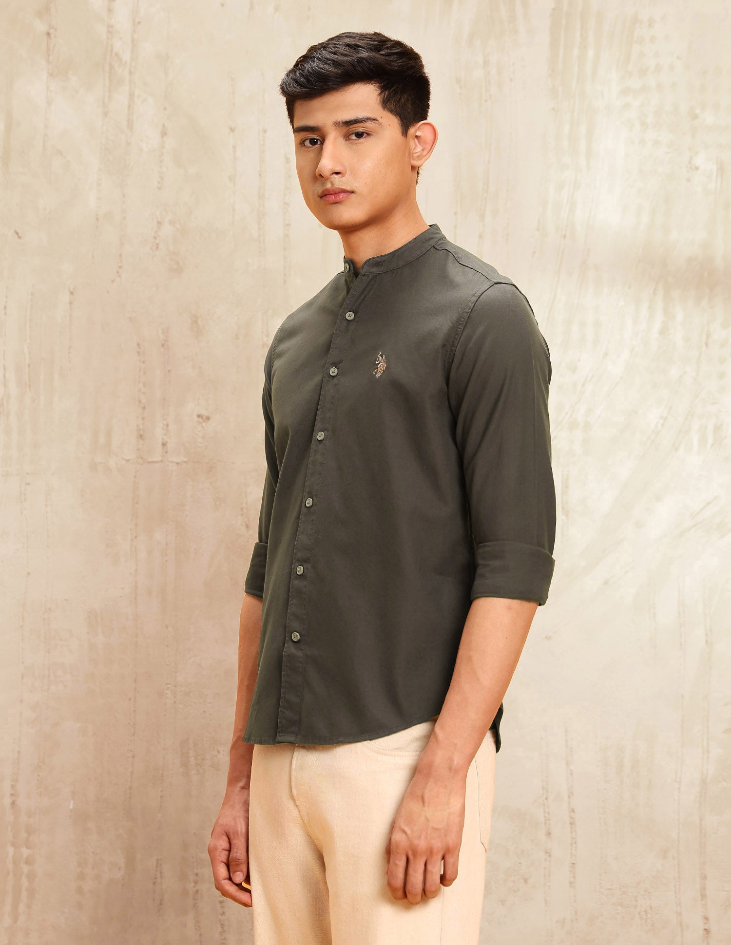 Twill Regular Fit Shirt Choco - U.S. POLO ASSN. | Large