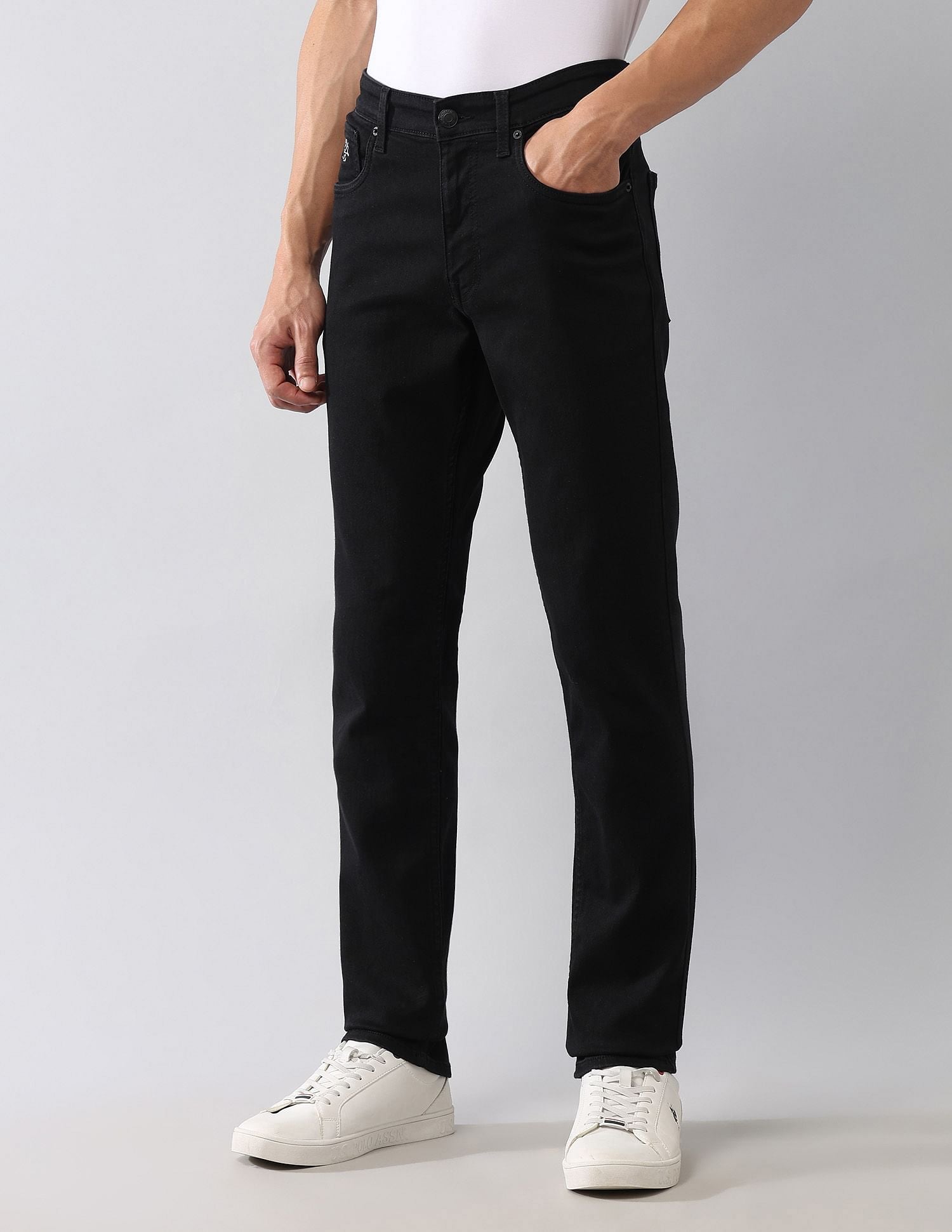 Brandon Slim Tapered Fit Black Jeans Black - U.S. POLO ASSN. | Large