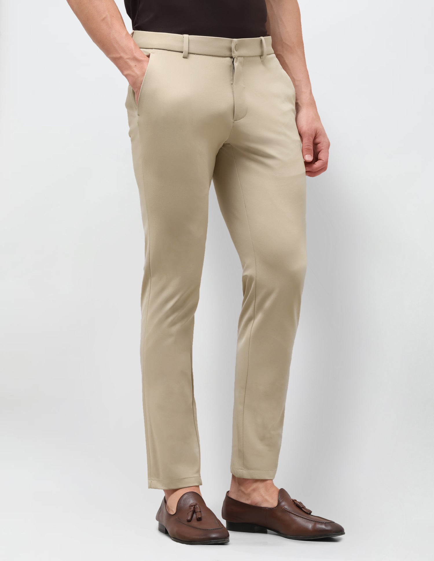 Knitted Austin Slim Fit Trousers Khaki - U.S. Polo Assn. India | Large