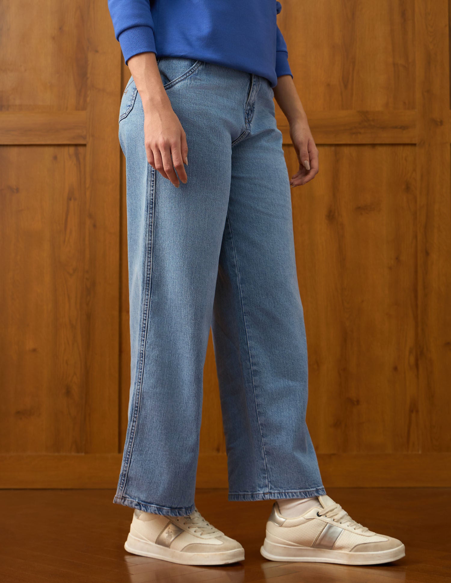 High Rise Baggy Fit Jeans Light Blue - U.S. POLO ASSN. | Large