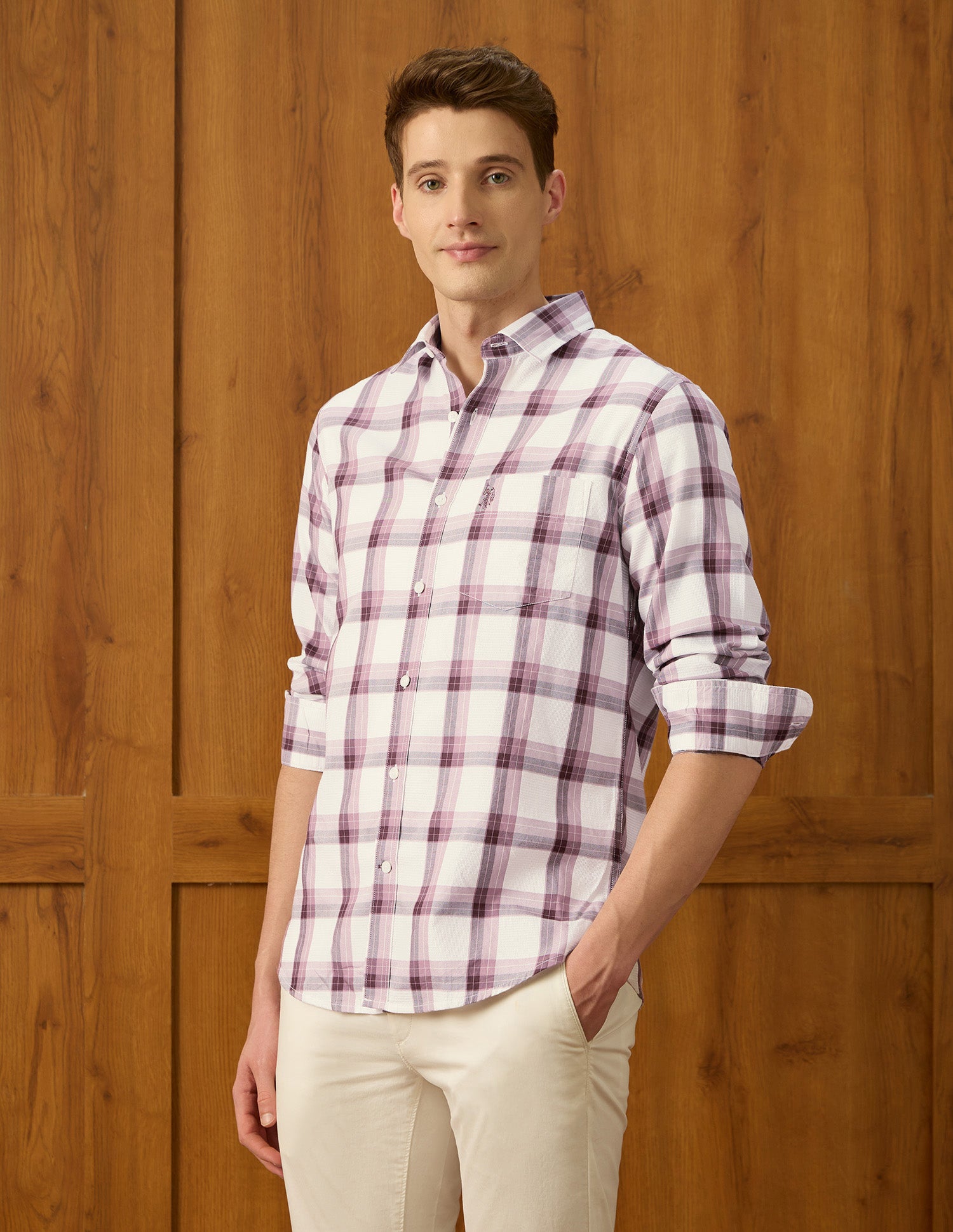 Equestrian Sports @ Elevnado Tartan Checked Shirt Maroon - U.S. Polo Assn. India | Large