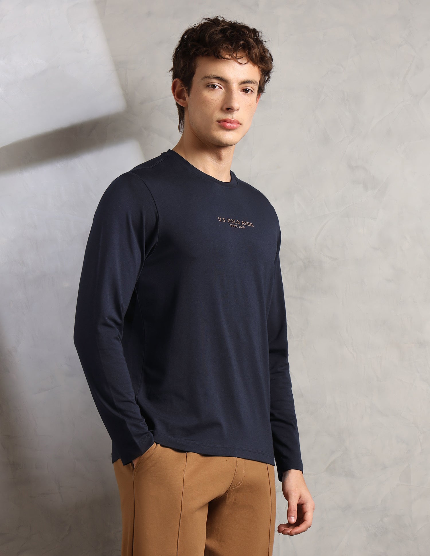 Brethable Full Sleeve PE006-PL Lounge T-Shirt - Pack Of 1 Navy - U.S. Polo Assn. India | Large