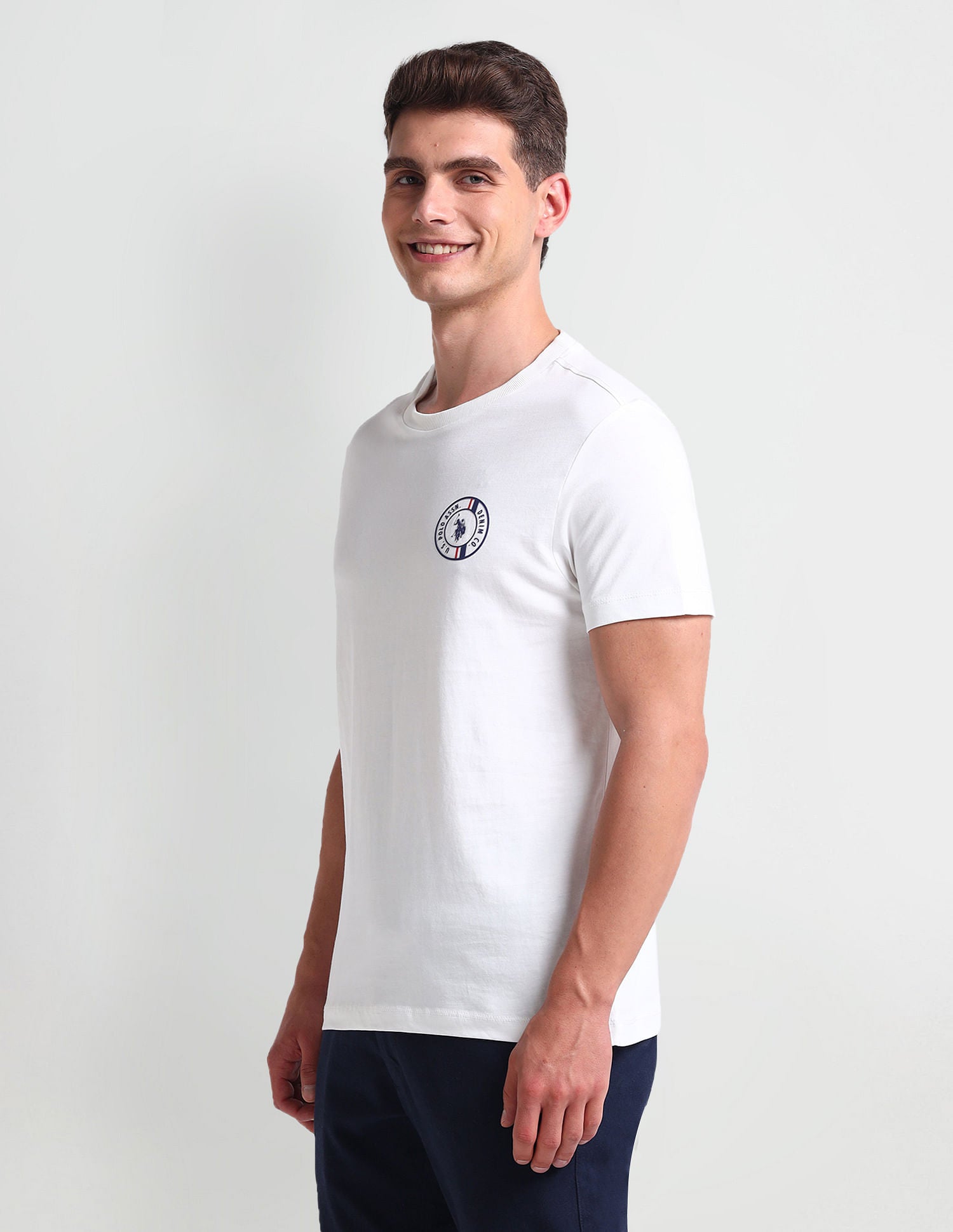 Muscle Fit Cotton T-Shirt Ivory - U.S. POLO ASSN. | Large