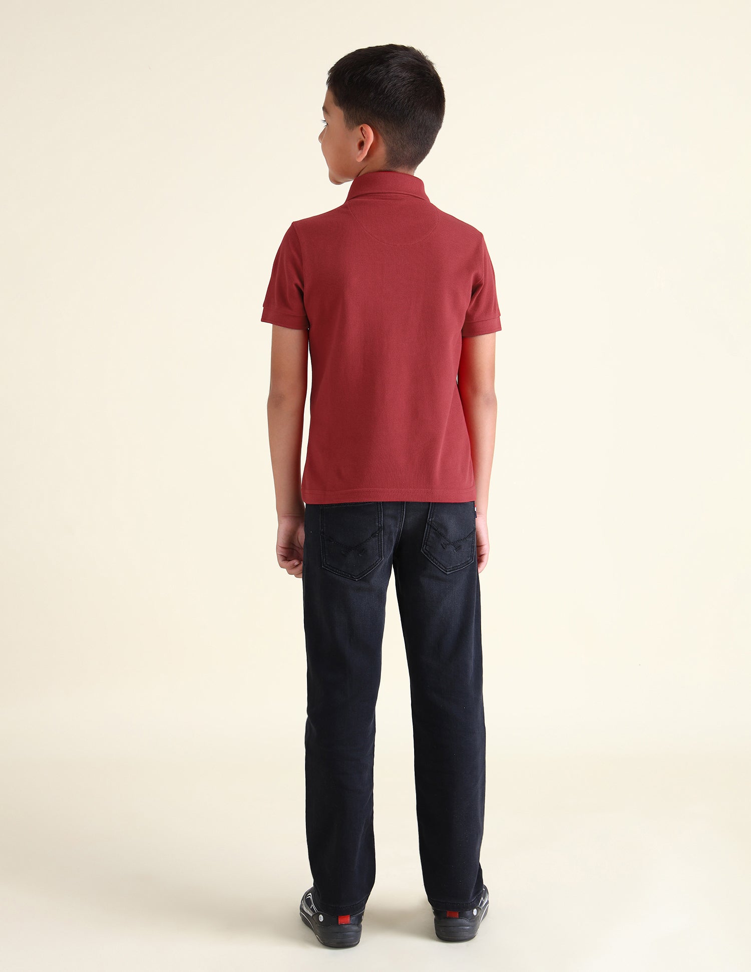 Boys Solid Regular Fit Polo Shirts Maroon - U.S. POLO ASSN. | Large