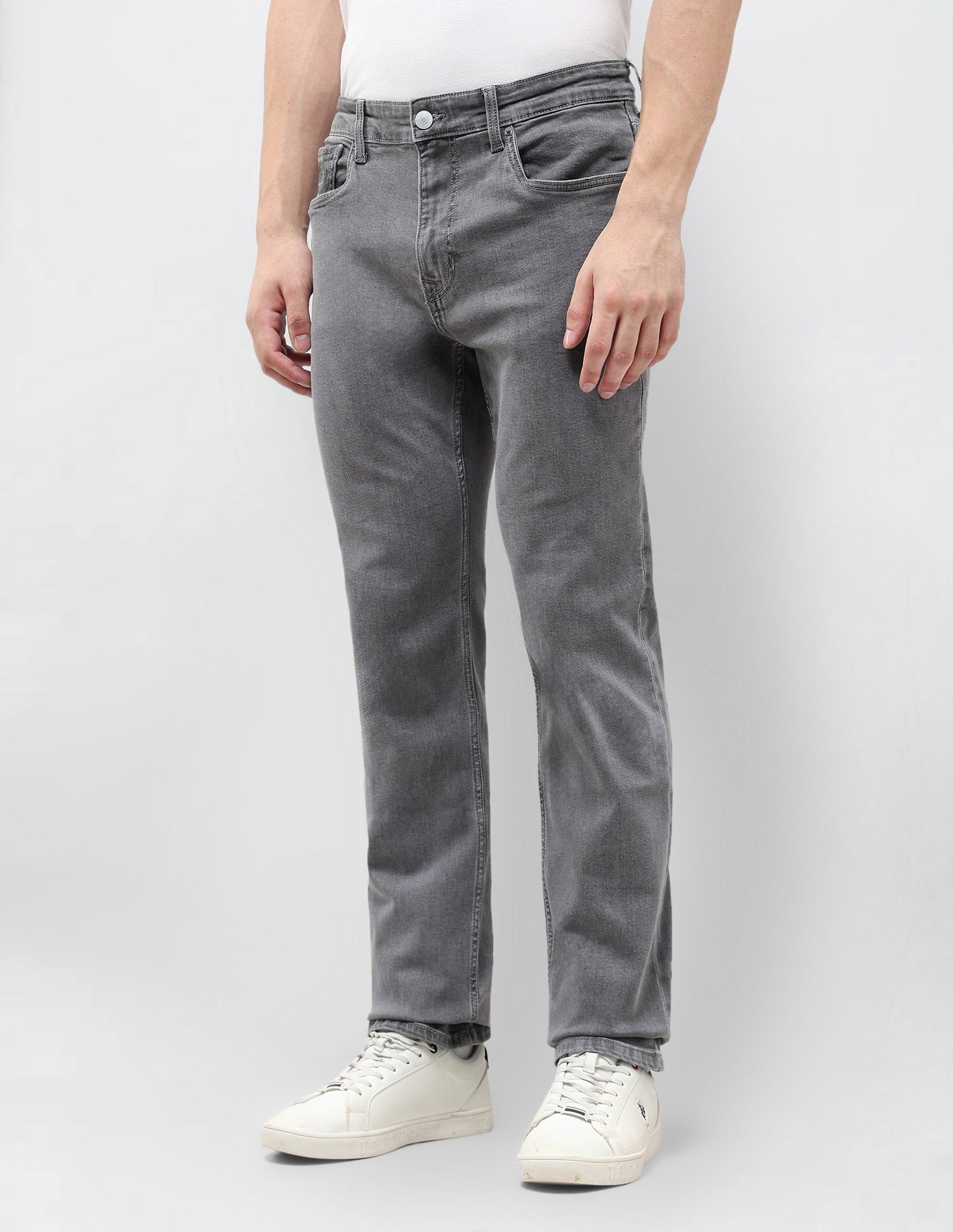Harold Slim Straight Fit Grey Jeans Grey - U.S. POLO ASSN. | Large