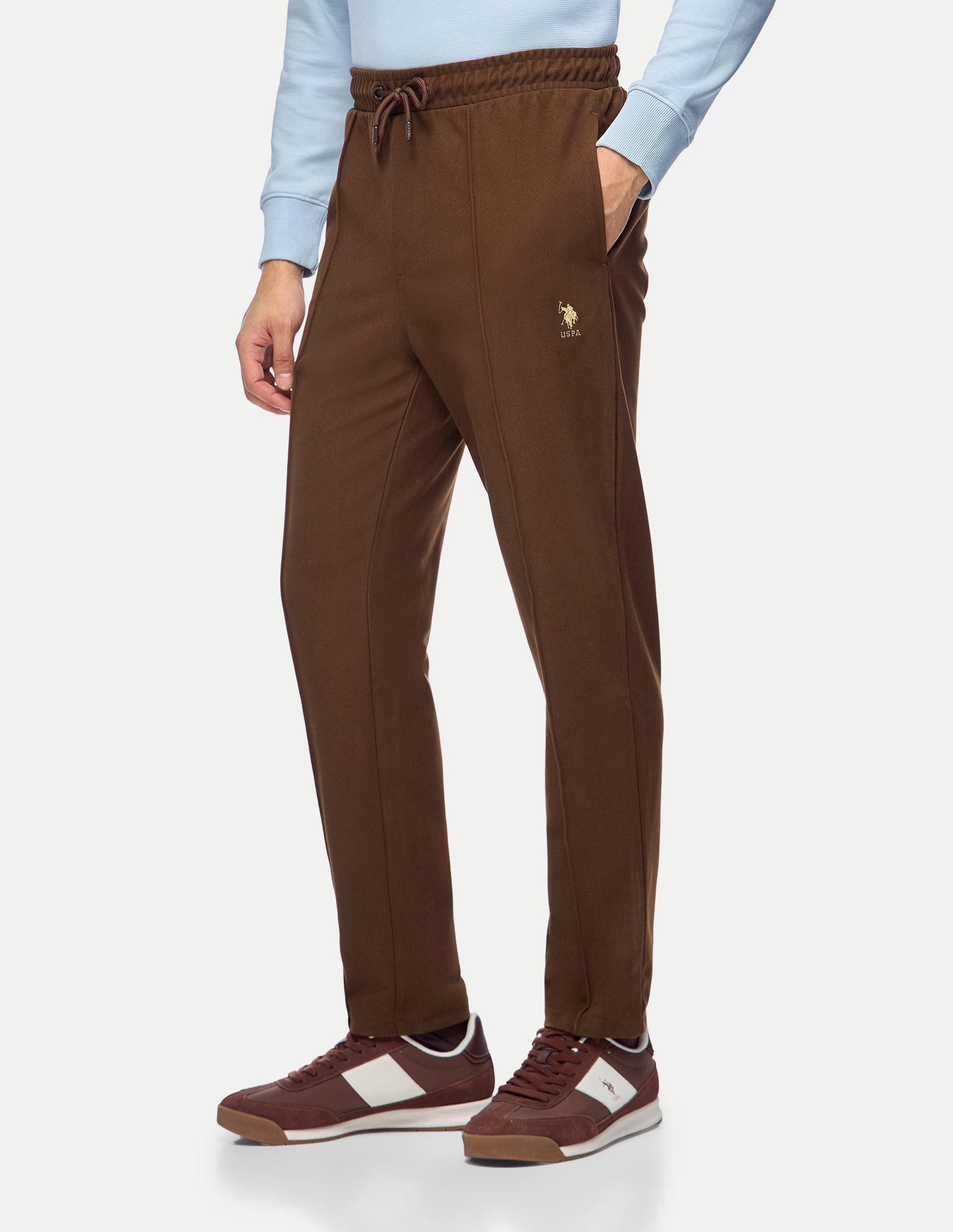 Mid Rise Regular Fit Track Pants Dark Brown - U.S. Polo Assn. India | Large