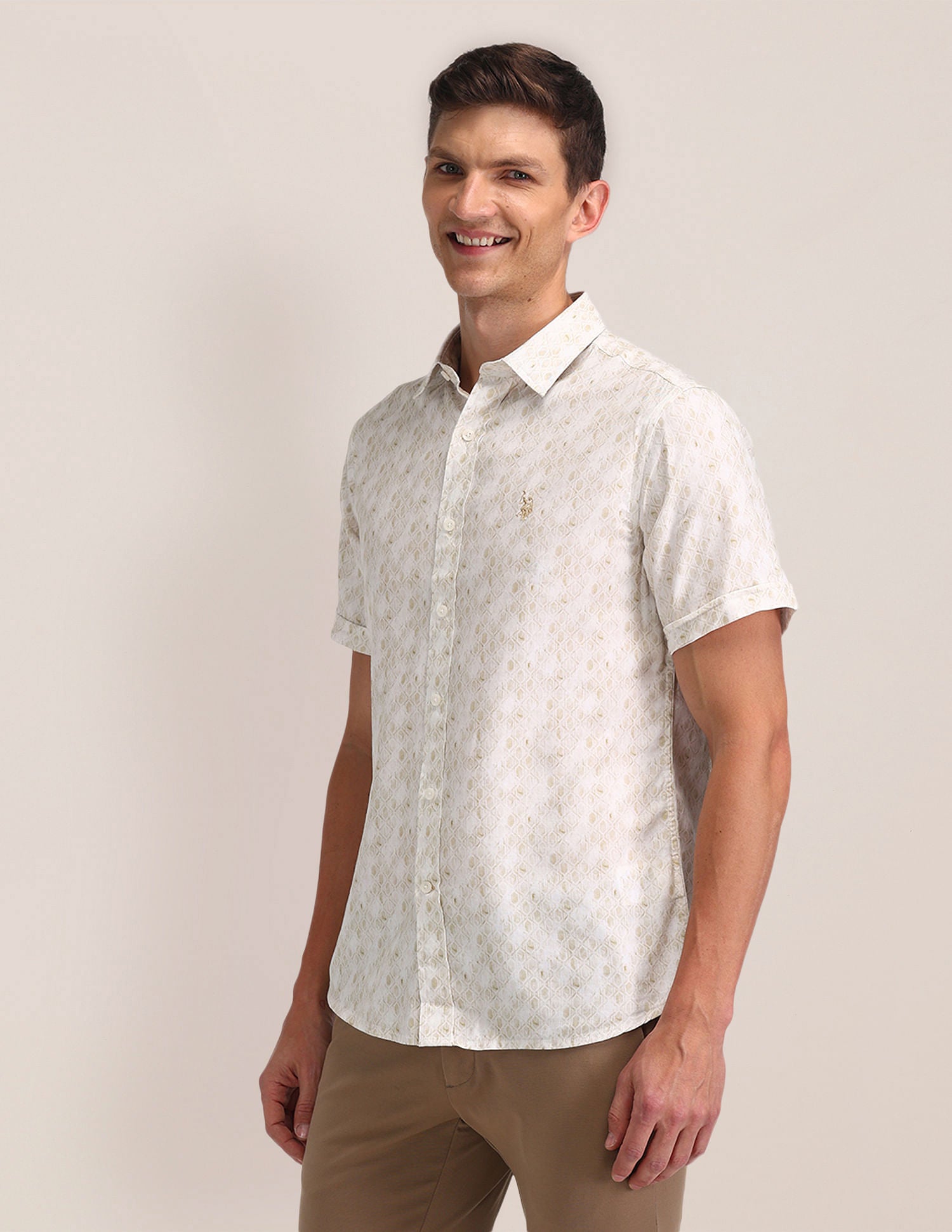 All Over Digital Print Shirt Yellow - U.S. Polo Assn. India | Large