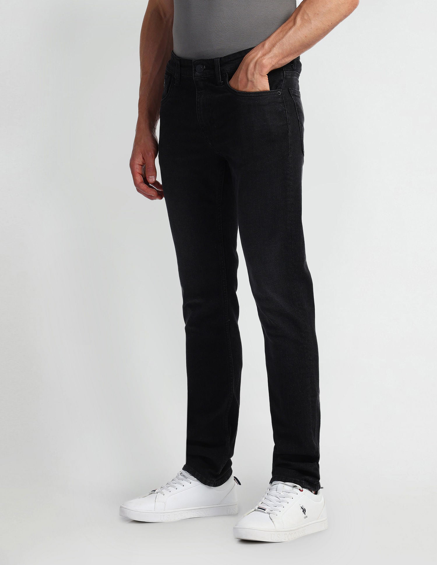 Regallo Skinny Fit Black Jeans Black - U.S. Polo Assn. India | Large