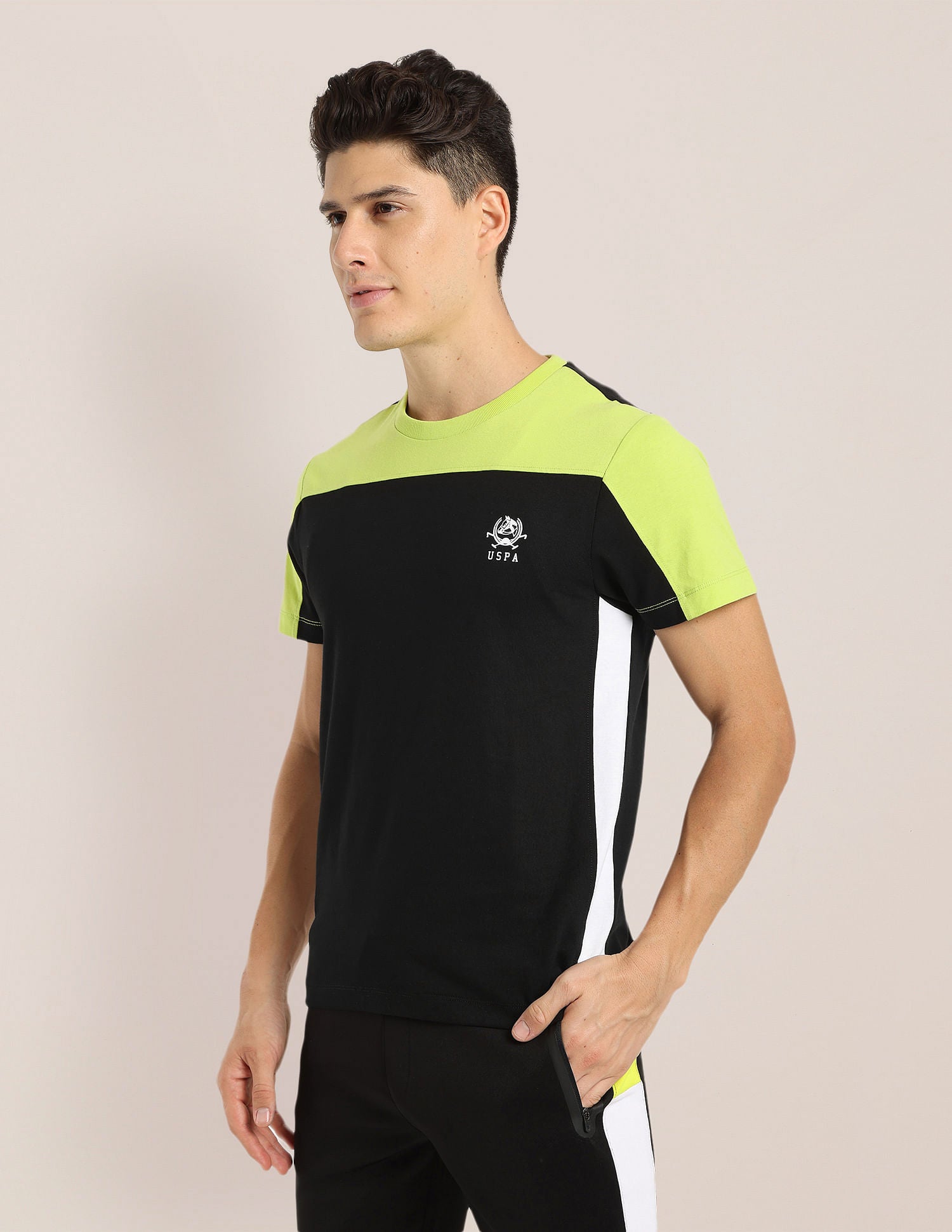 Colour Block Active T-Shirt Black - U.S. POLO ASSN. | Large