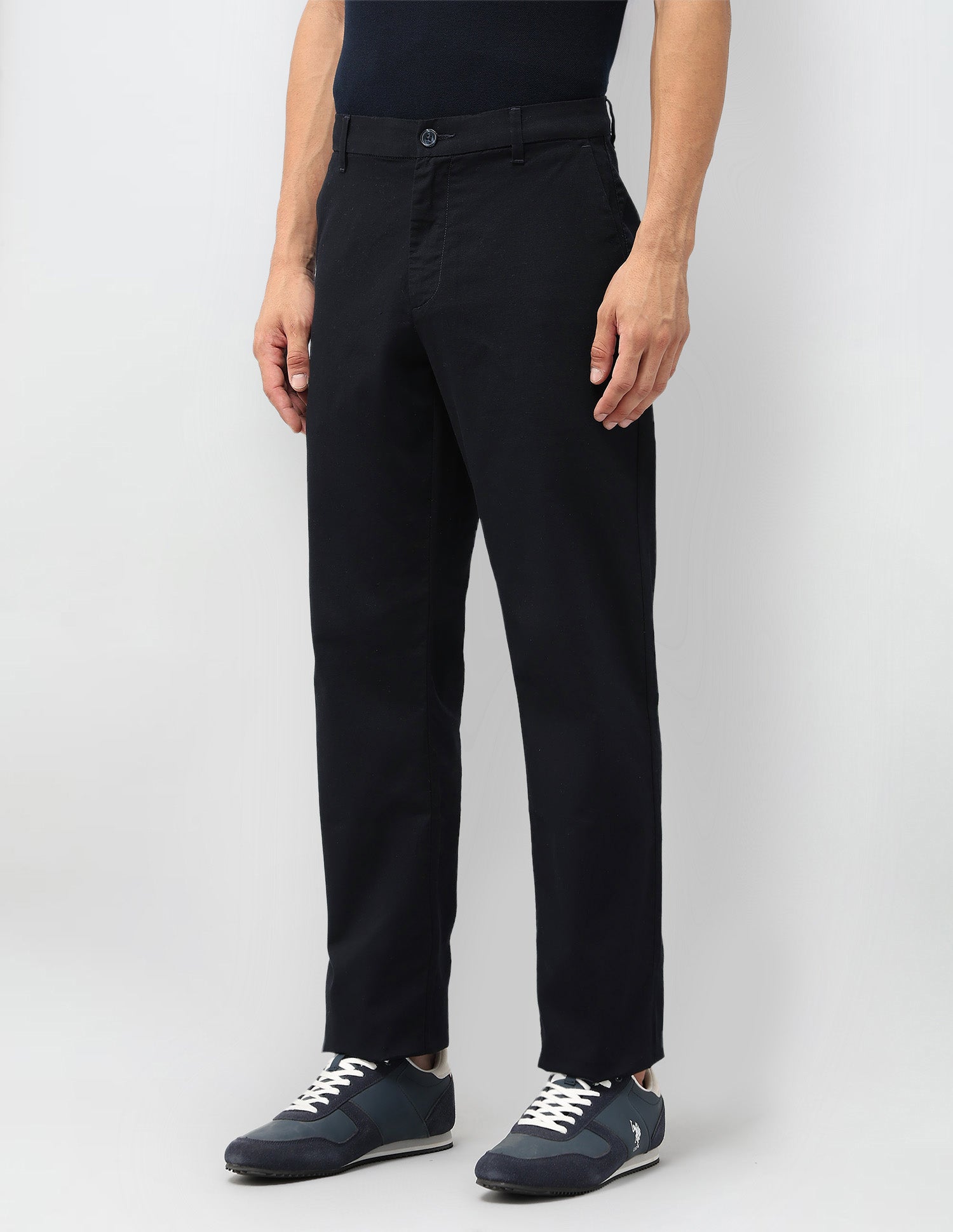 Slim Fit Heathered Trousers Navy - U.S. POLO ASSN. | Large