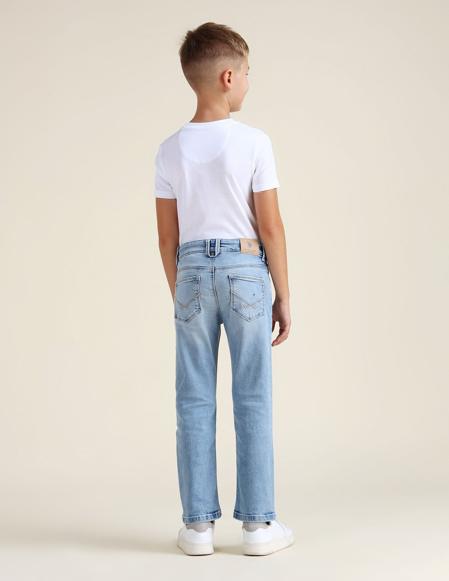 Boys Relaxed Fit Mid Rise Jeans Light Blue - U.S. POLO ASSN. | Large