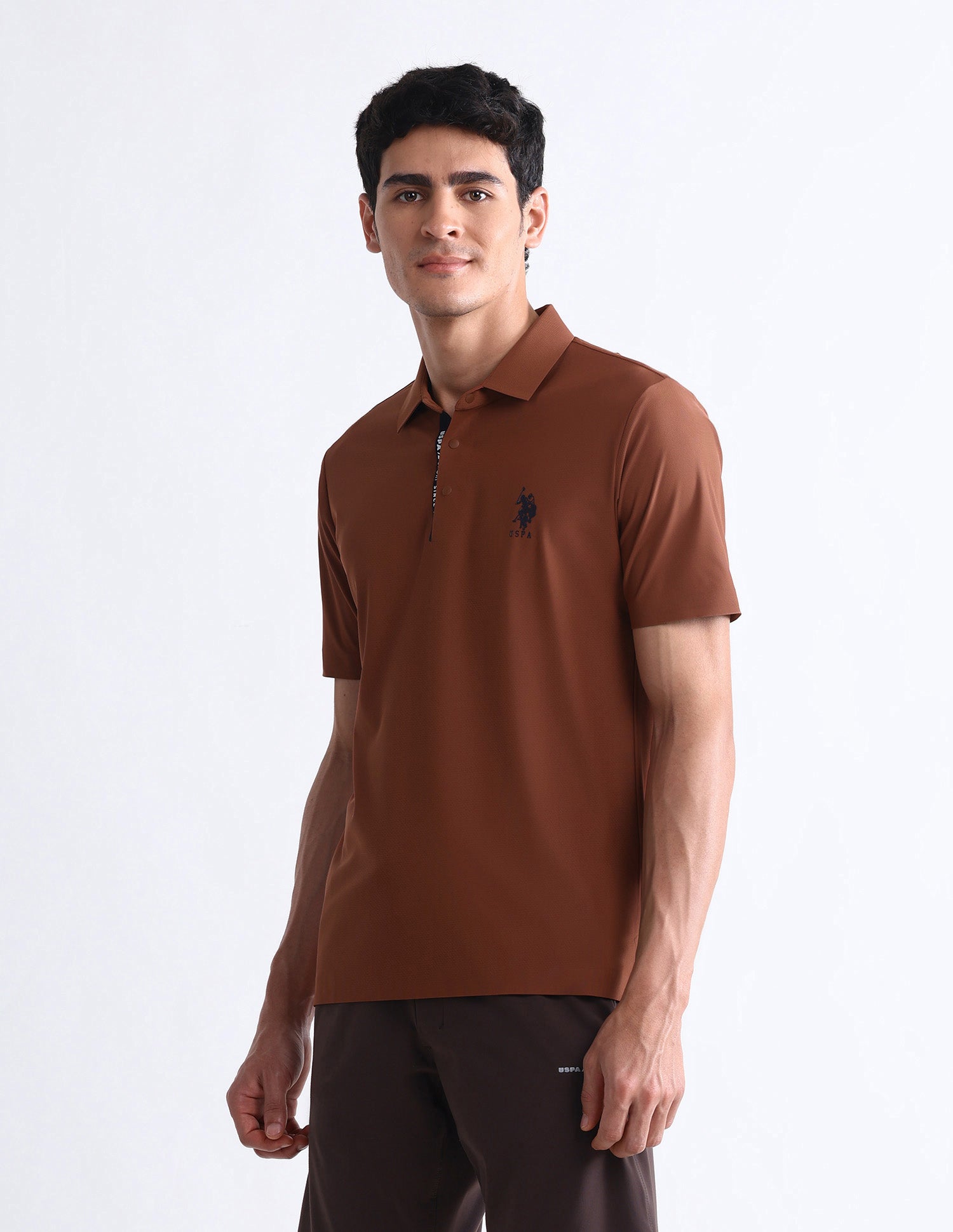 Solid Slim Fit Polo Shirt Rust - U.S. Polo Assn. India | Large