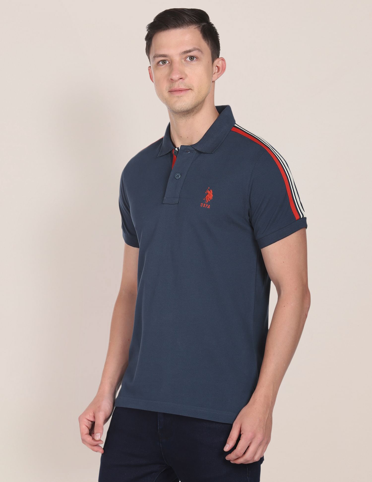 Solid Cotton Polo Shirt Teal - U.S. POLO ASSN. | Large