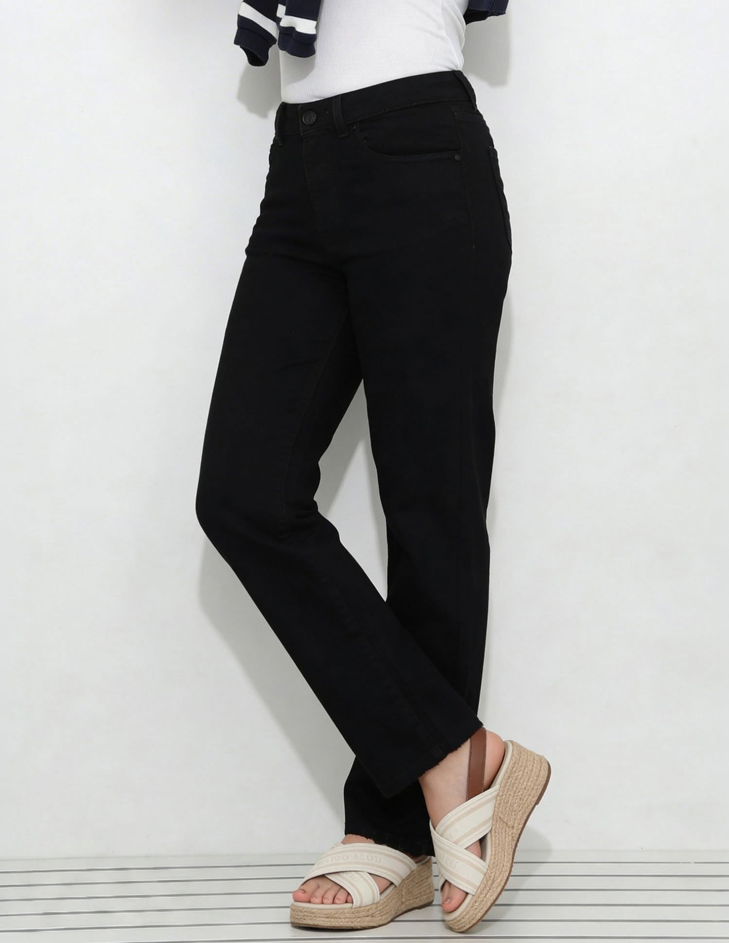 High Rise Straight Fit Jeans Black - U.S. Polo Assn. India | Large
