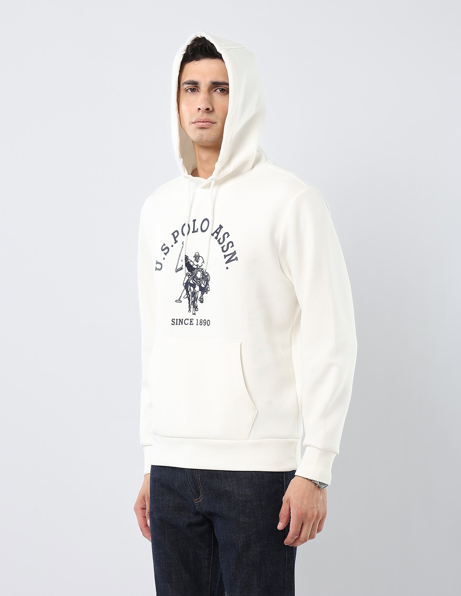 Brand Embroidered Regular Fit Sweatshirt Off White - U.S. POLO ASSN. | Large