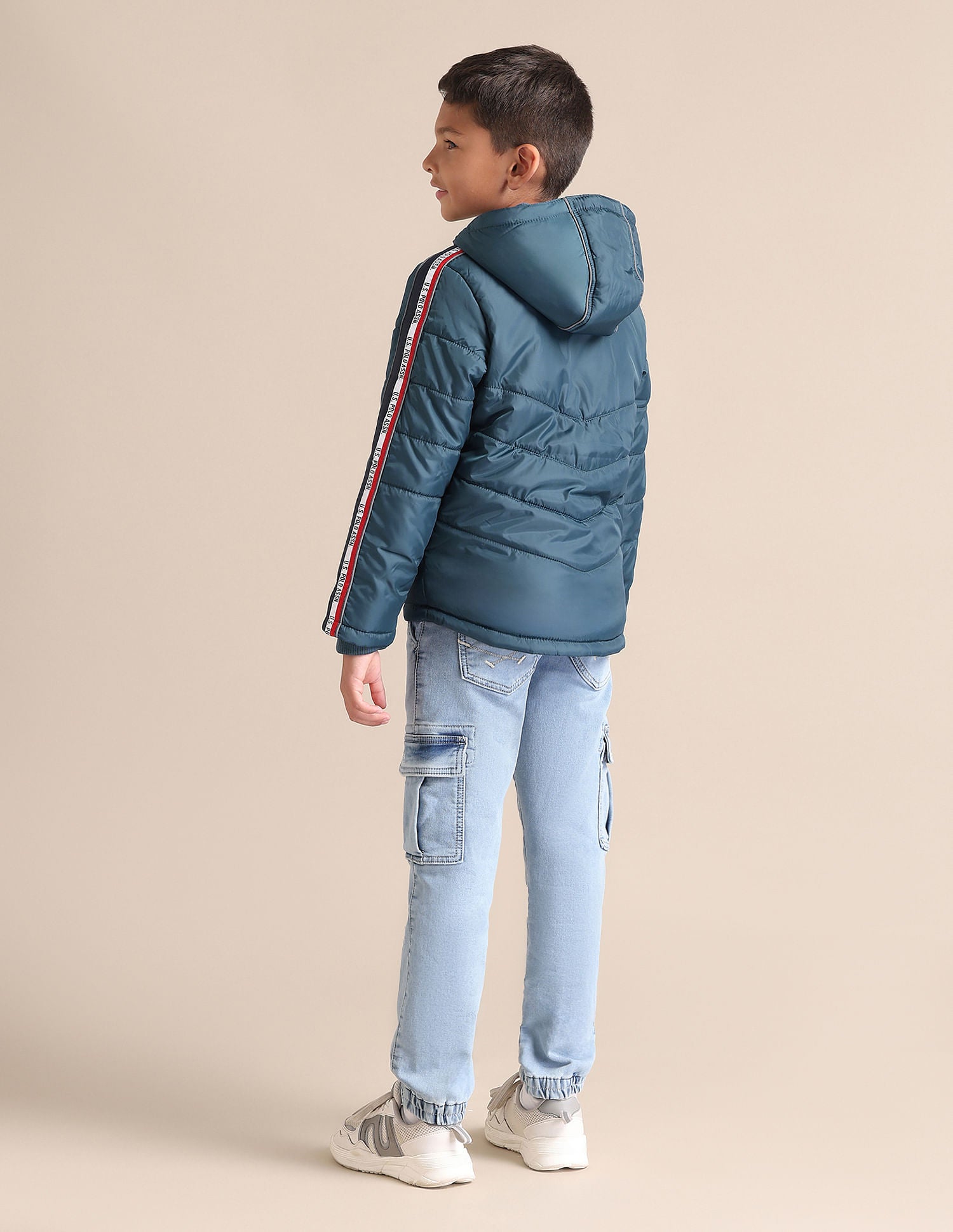 Boys Solid Hooded Jacket Teal - U.S. POLO ASSN. | Large