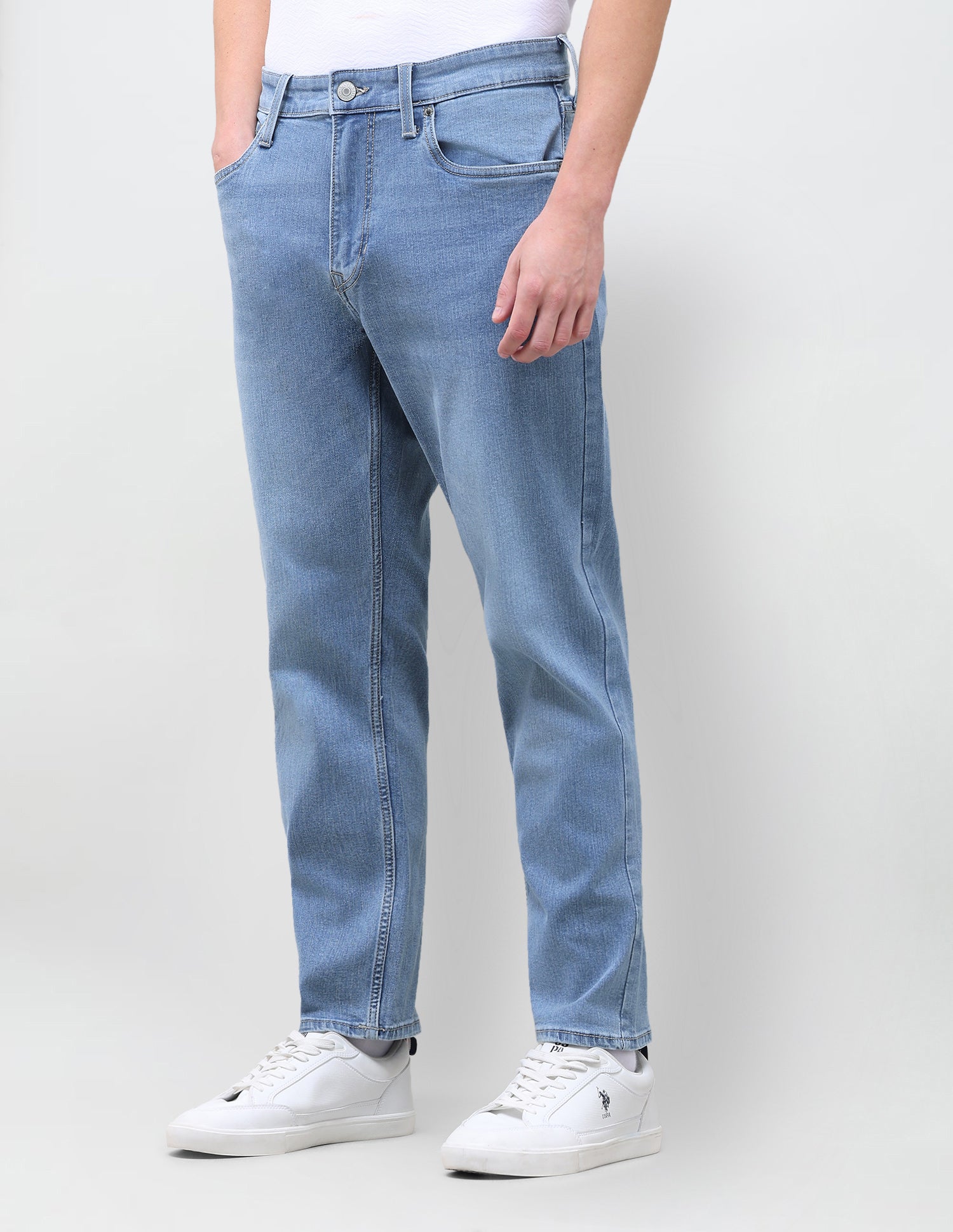 Cole Comfort Cropped Fit Blue Jeans Light Indigo - U.S. Polo Assn. India | Large