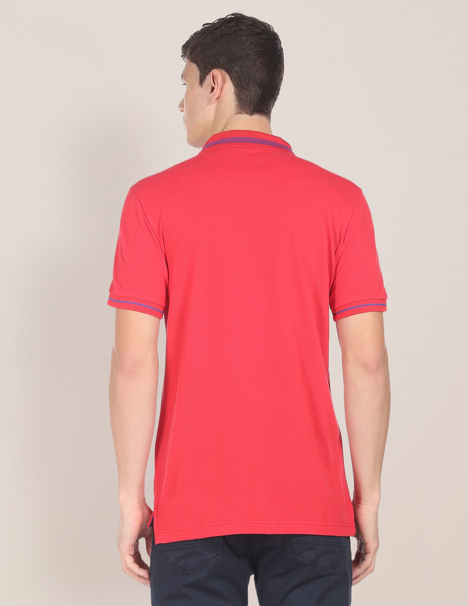 Cotton Solid Polo Shirt Coral Red - U.S. POLO ASSN. | Large