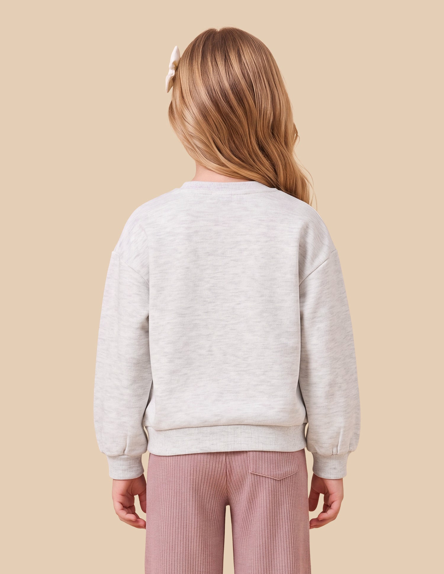 Brand Embroidered Relaxed Fit Sweatshirt Light Grey Melang - U.S. Polo Assn. India | Large