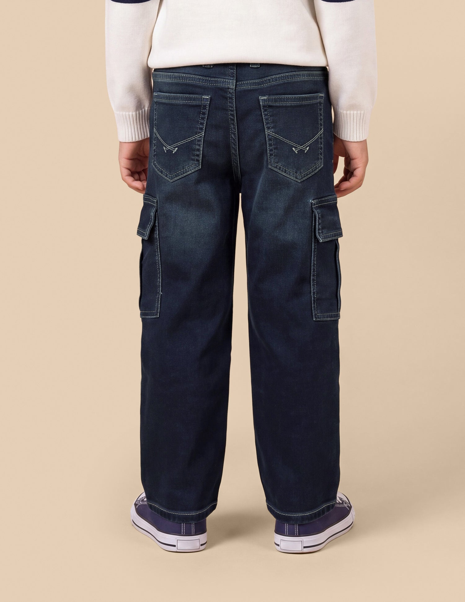 Shawn Baggy Fit Blue Cargo Jeans Dark Blue - U.S. Polo Assn. India | Large