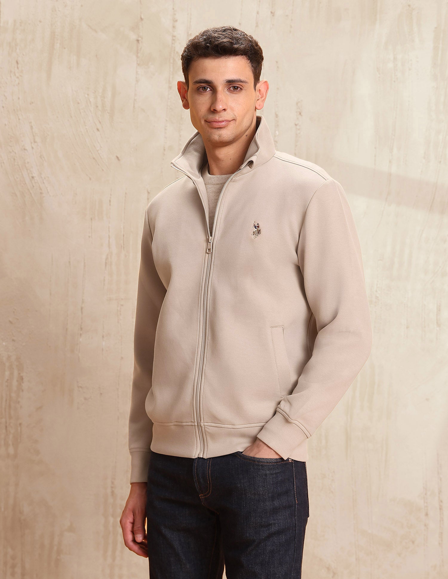 Solid Legend Of Horseshoe Sweatshirt Beige - U.S. POLO ASSN. | Large