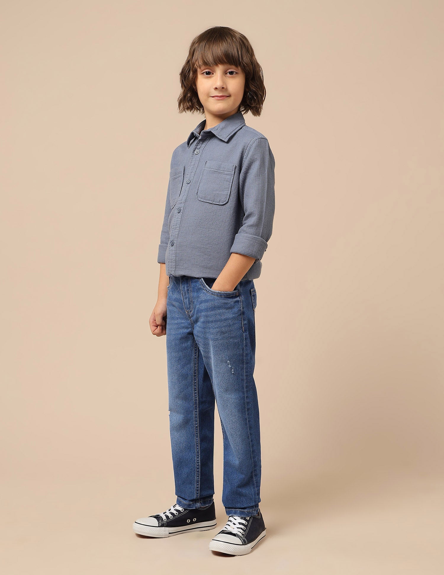 Boys Slim Fit Lightly Distressed Jeans Blue - U.S. POLO ASSN. | Large