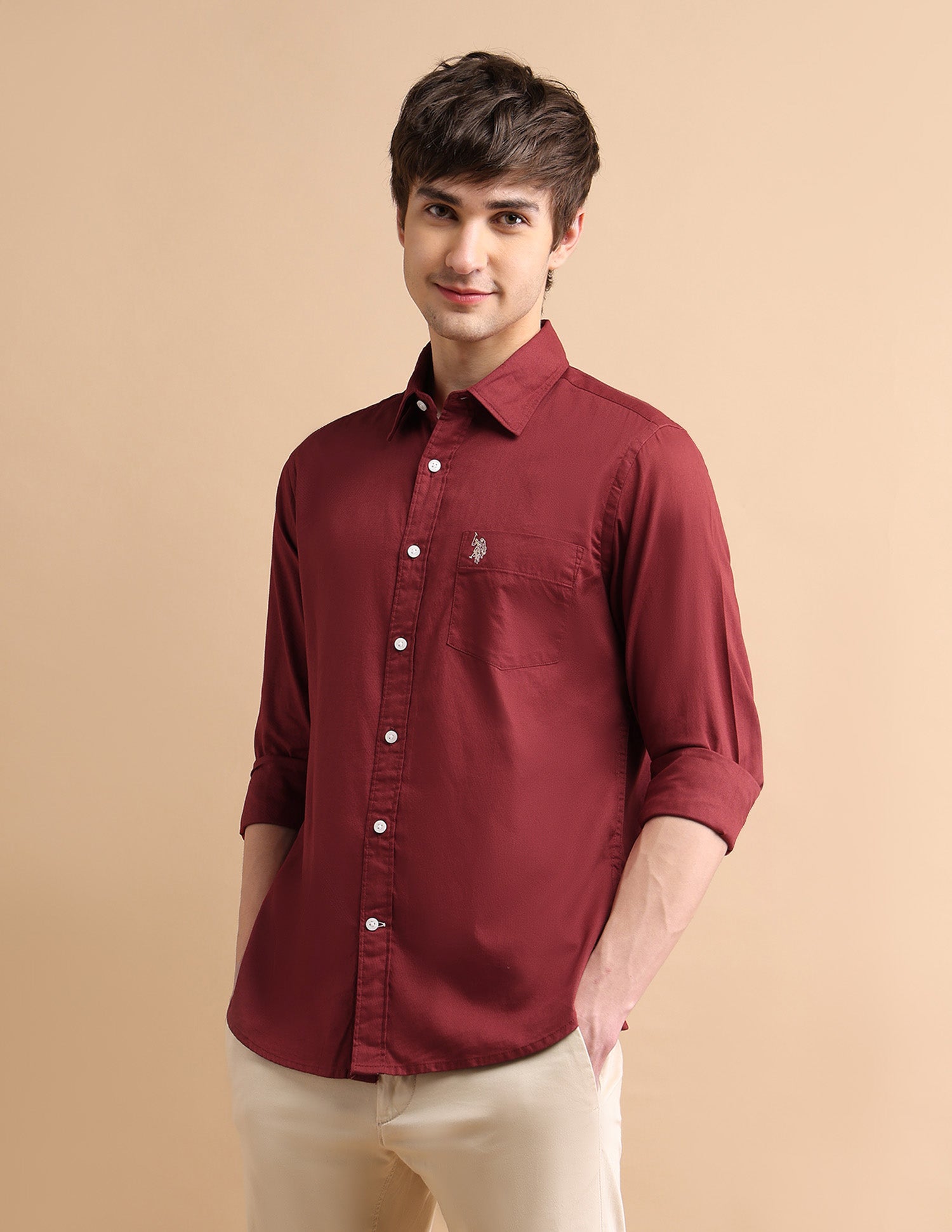 The Classic Everyday Shirt Dark Red - U.S. POLO ASSN. | Large