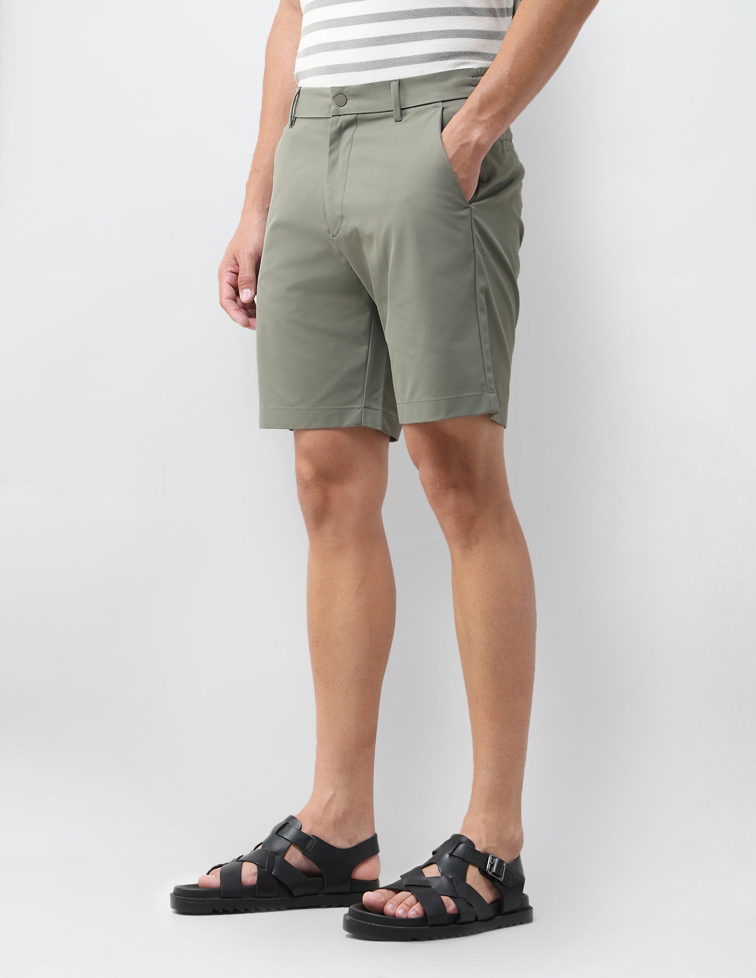 Mid Rise Slim Fit Shorts Green - U.S. Polo Assn. India | Large