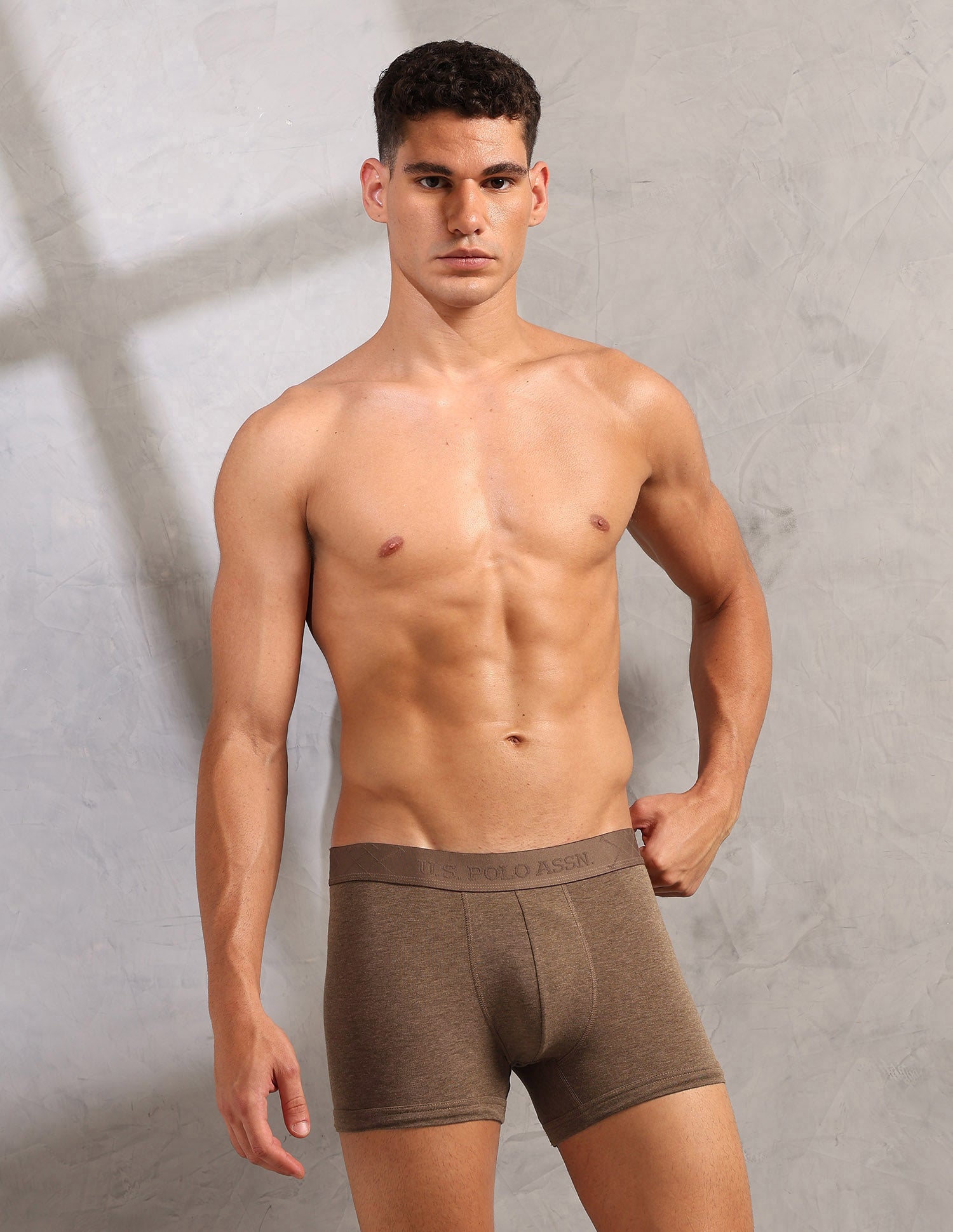 Moisture Control Breathable PT006 Trunks - Pack Of 1 Light Brown Melange - U.S. POLO ASSN. | Large