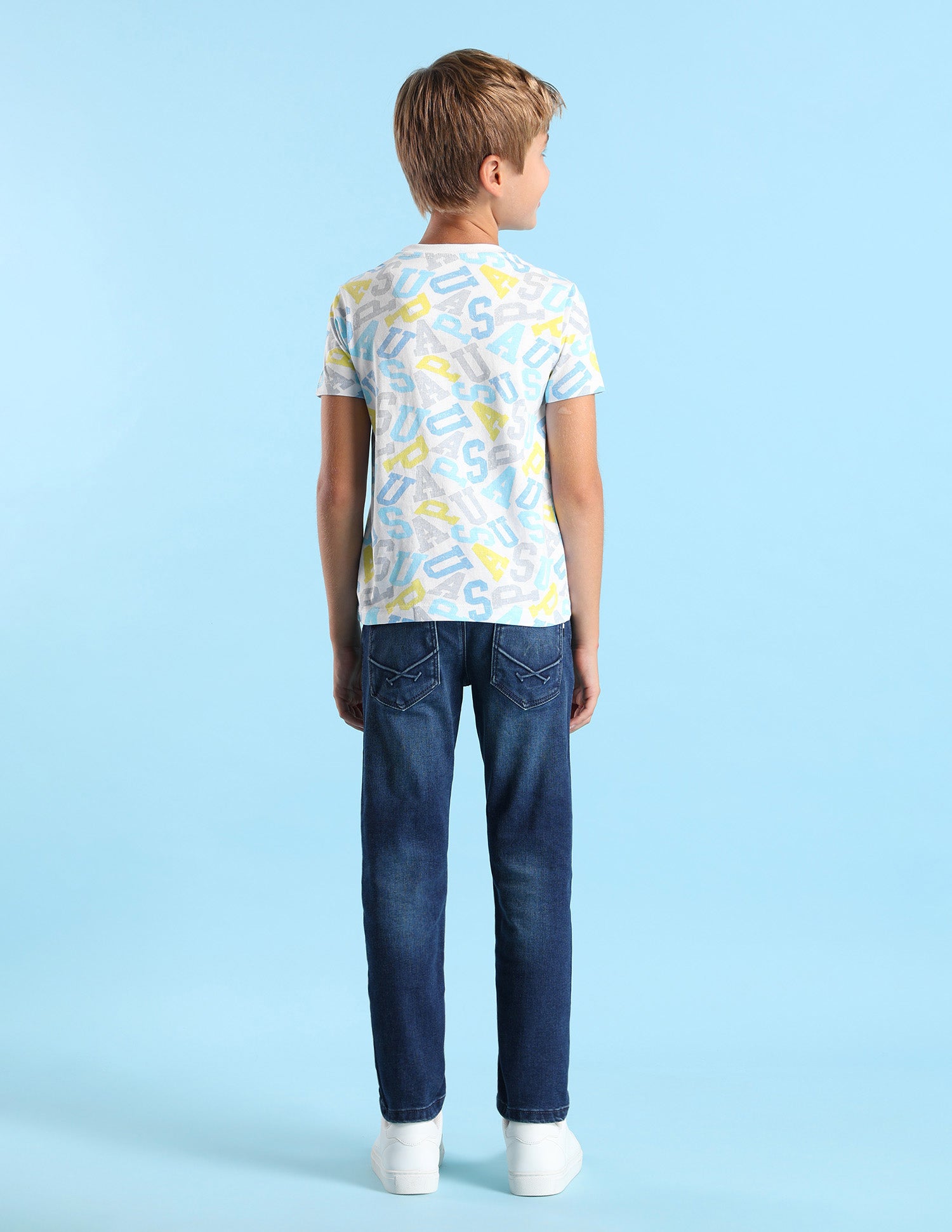 Boys Brand Printed Regular Fit T-Shirt White - U.S. POLO ASSN. | Large