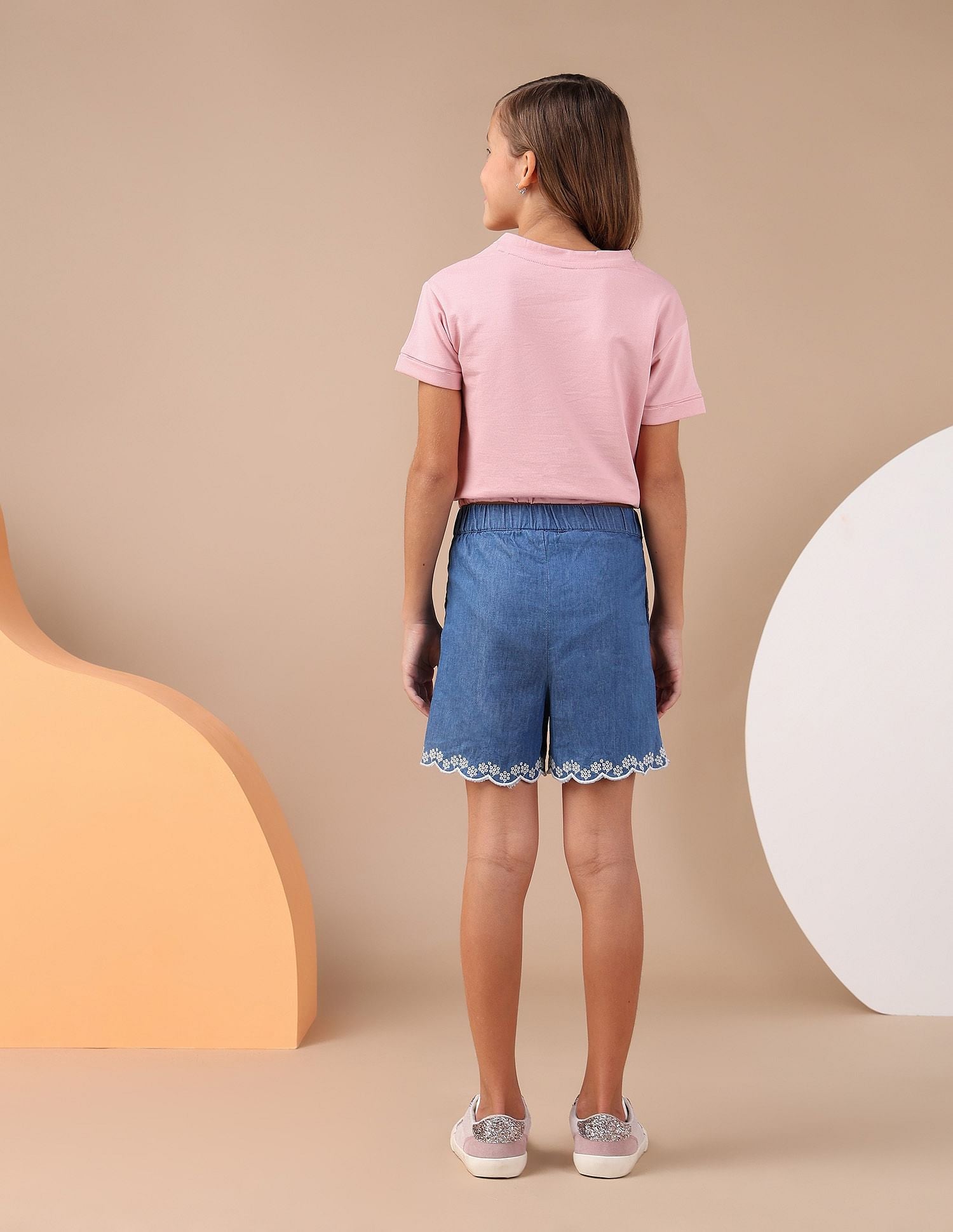 Girls Crest Embroidered Cotton T-Shirt Light Pink - U.S. POLO ASSN. | Large