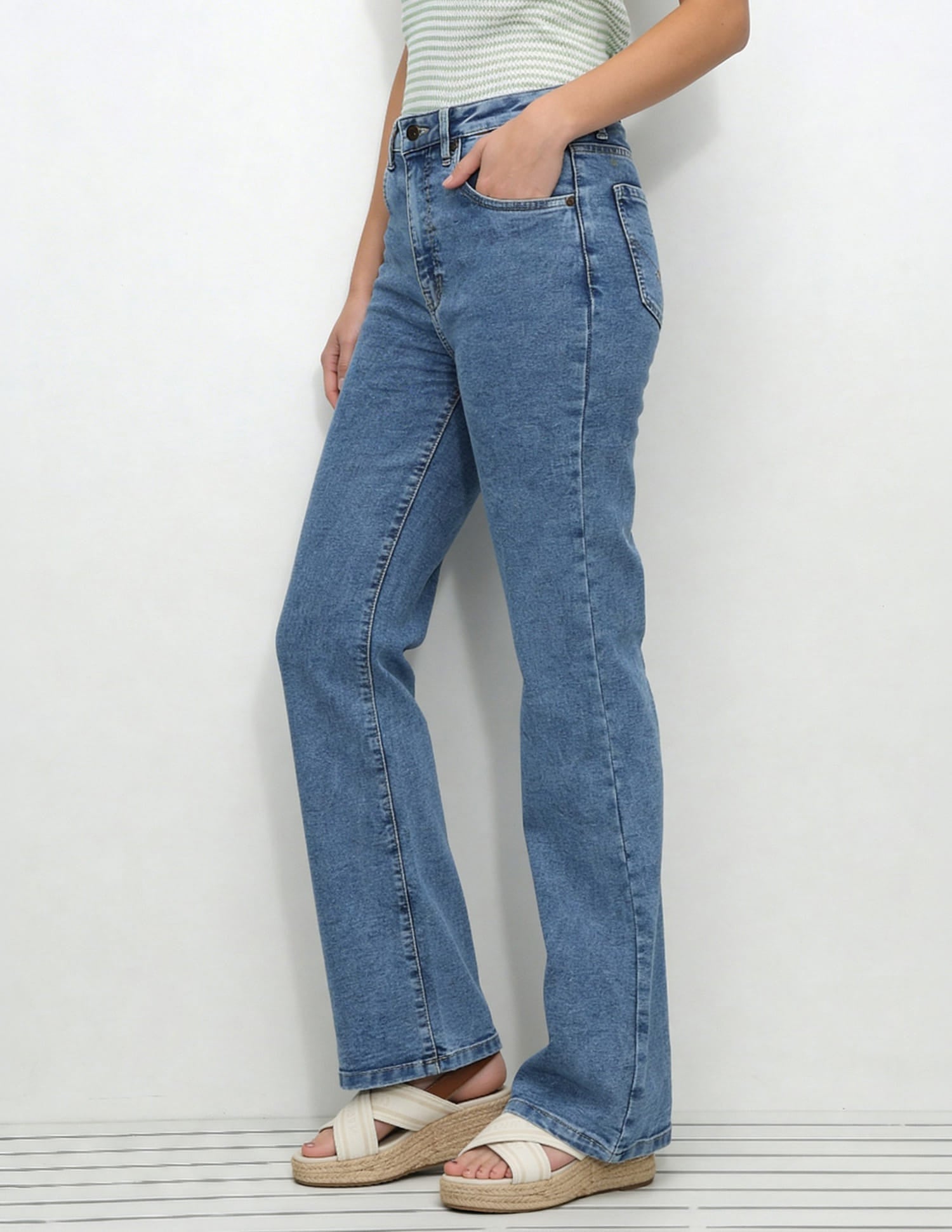 High Rise Flared Fit Jeans Blue - U.S. Polo Assn. India | Large