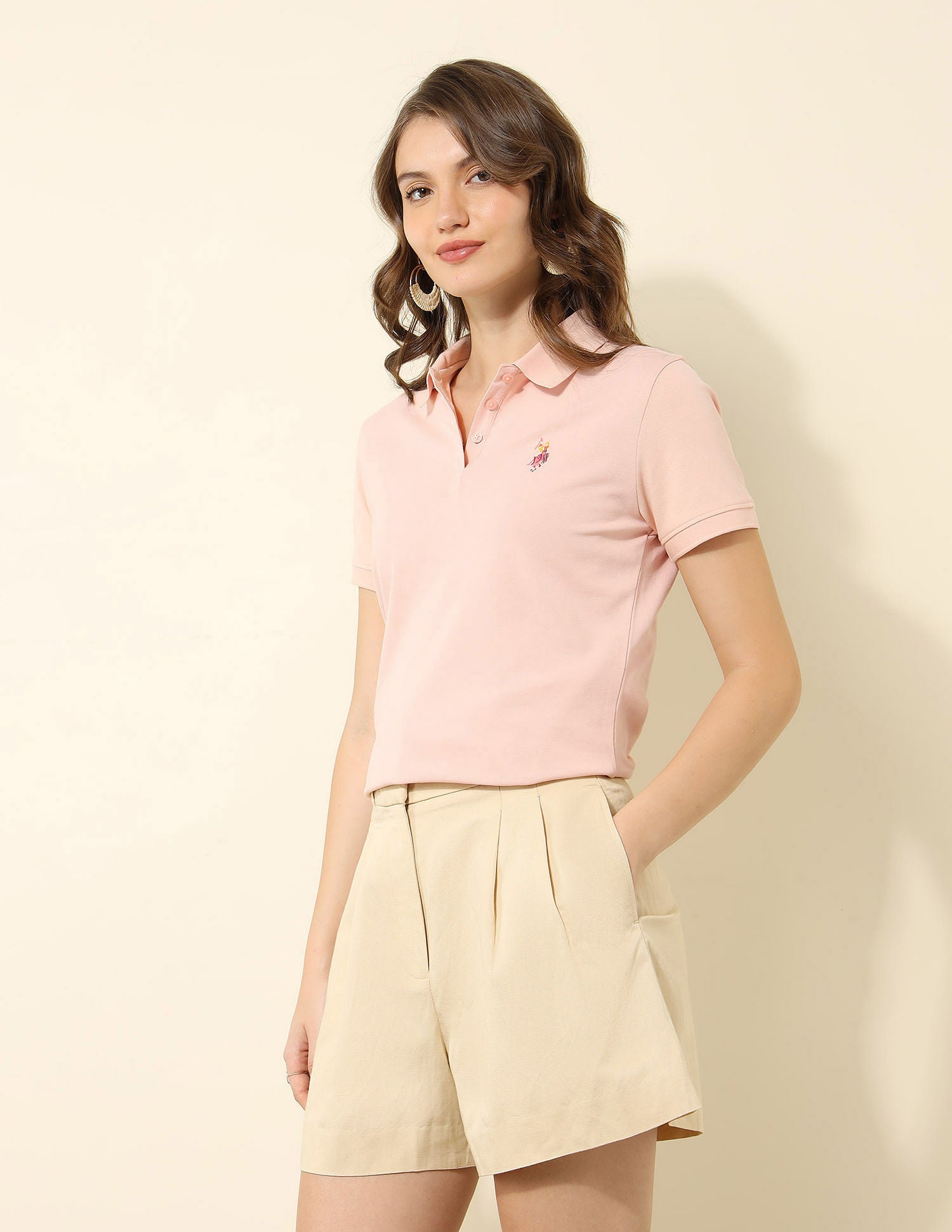 Regular Fit Solid Polo Shirt Light Pink - U.S. POLO ASSN. | Large