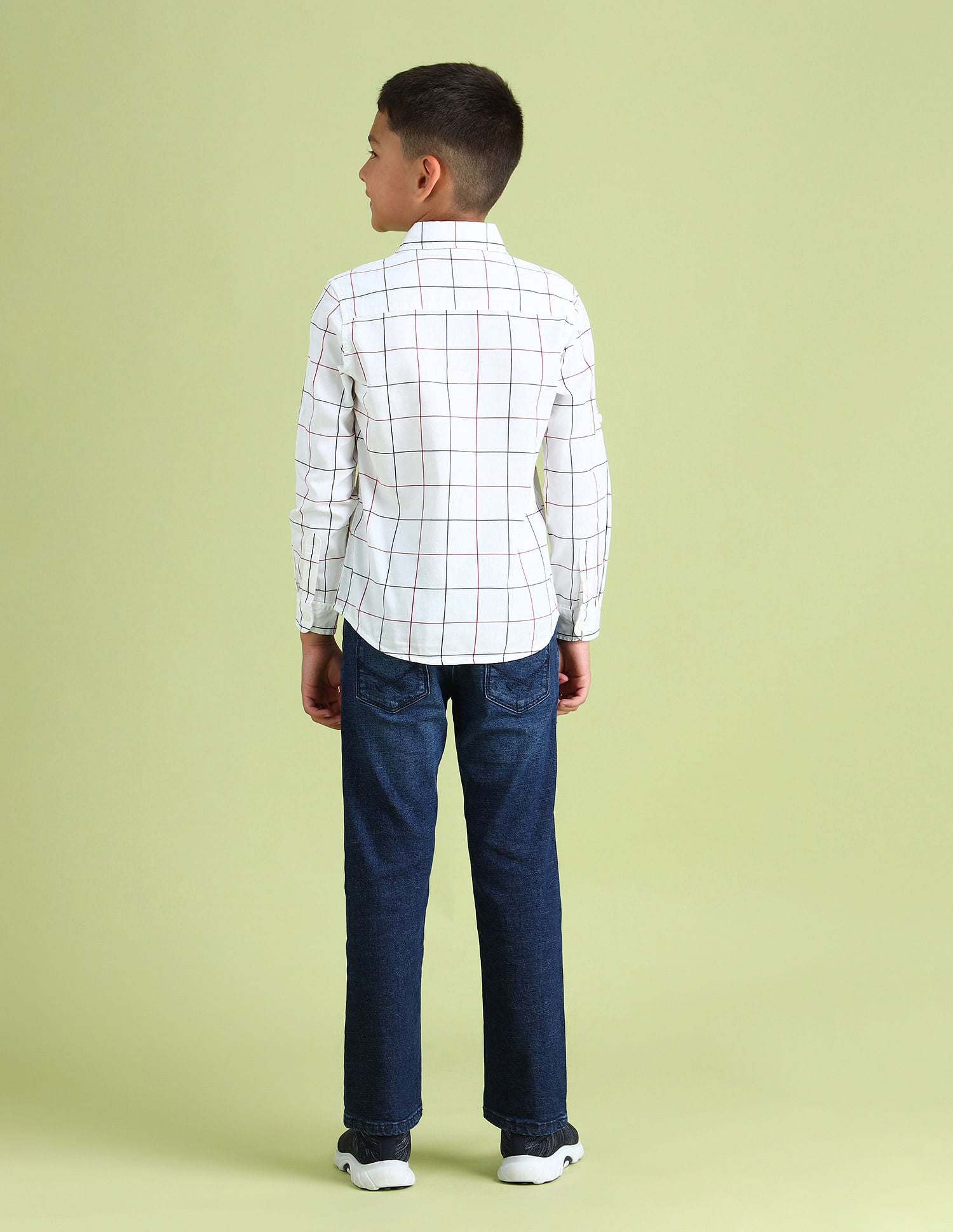 Dobby Regular Fit Checked Shirt White - U.S. POLO ASSN. | Large