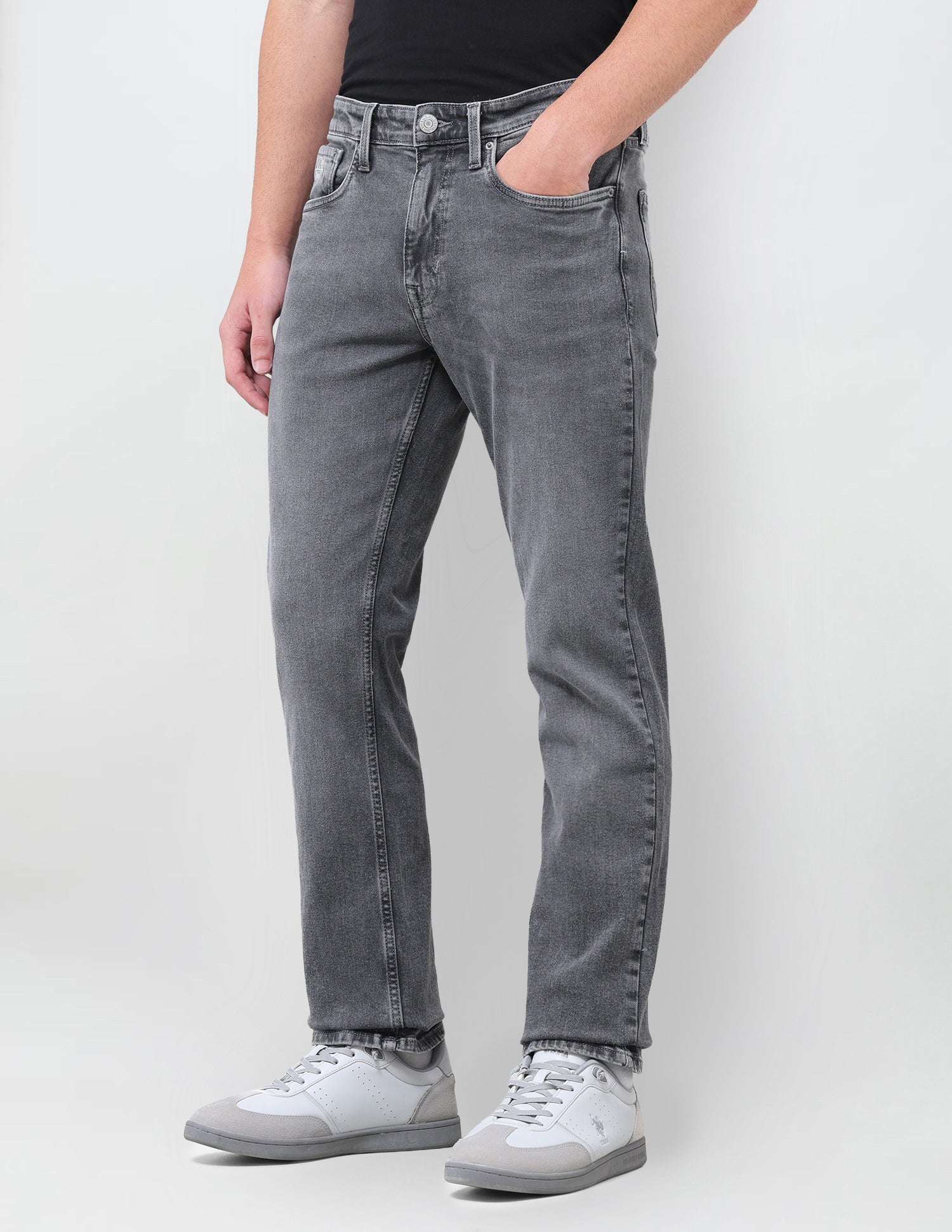 Harold Slim Straight Fit Grey Jeans Grey - U.S. Polo Assn. India | Large
