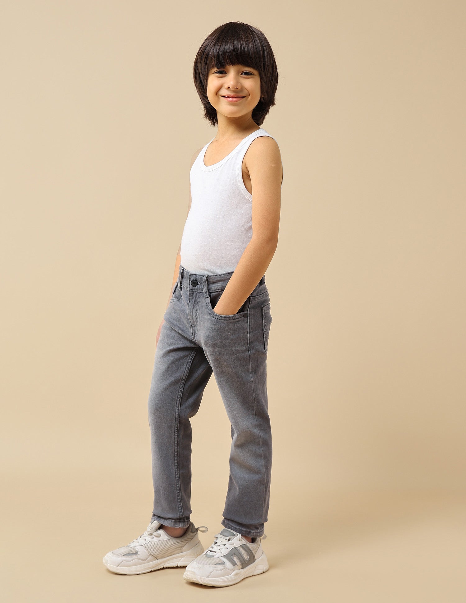 Boys Slim Fit Whiskered Jeans Grey - U.S. POLO ASSN. | Large