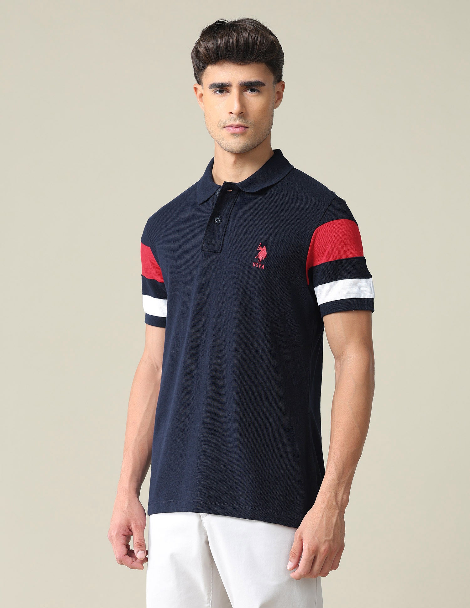 Solid Pique Polo Shirt Navy - U.S. POLO ASSN. | Large