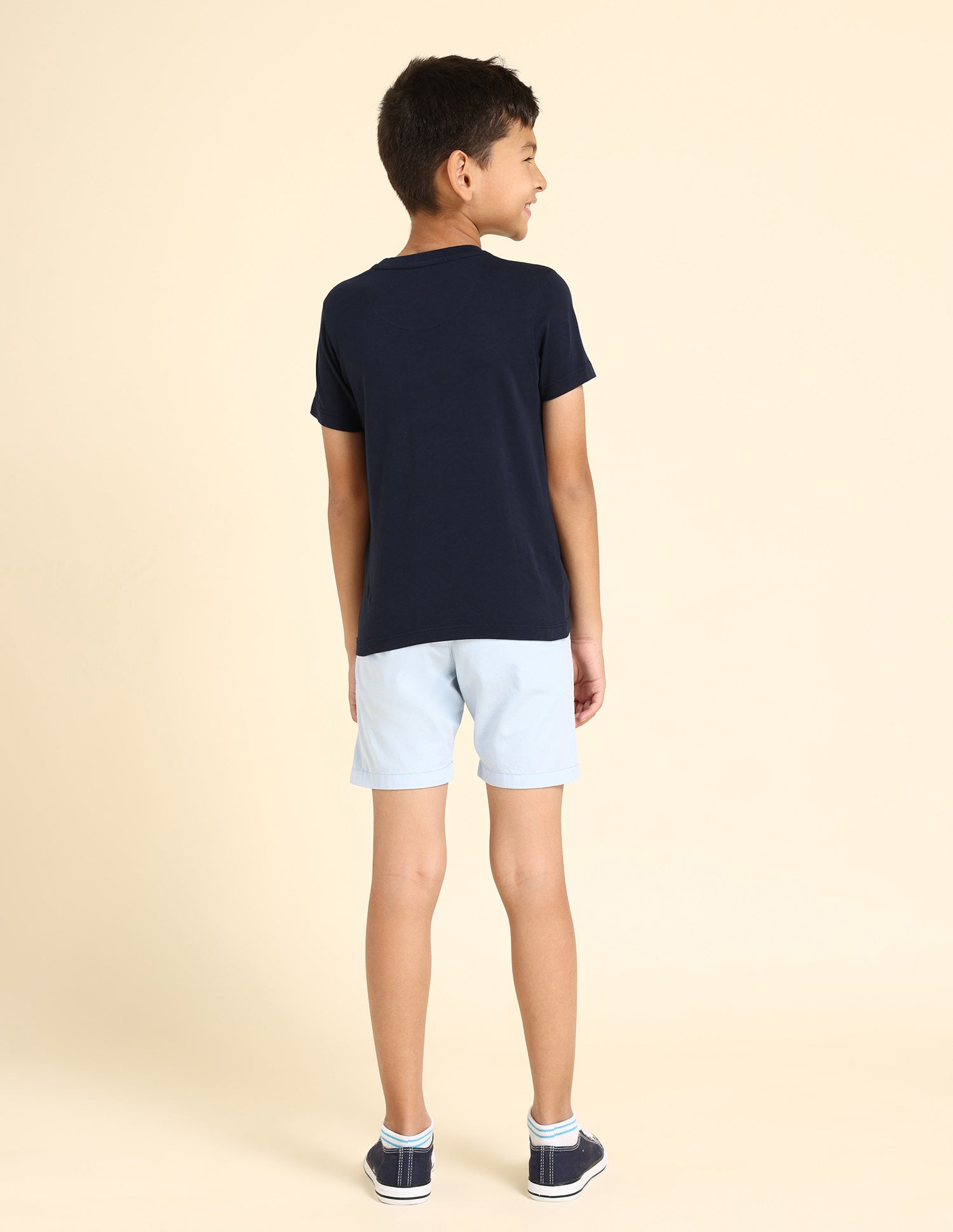Boys Brand Print Cotton T-Shirt Navy - U.S. Polo Assn. India | Large