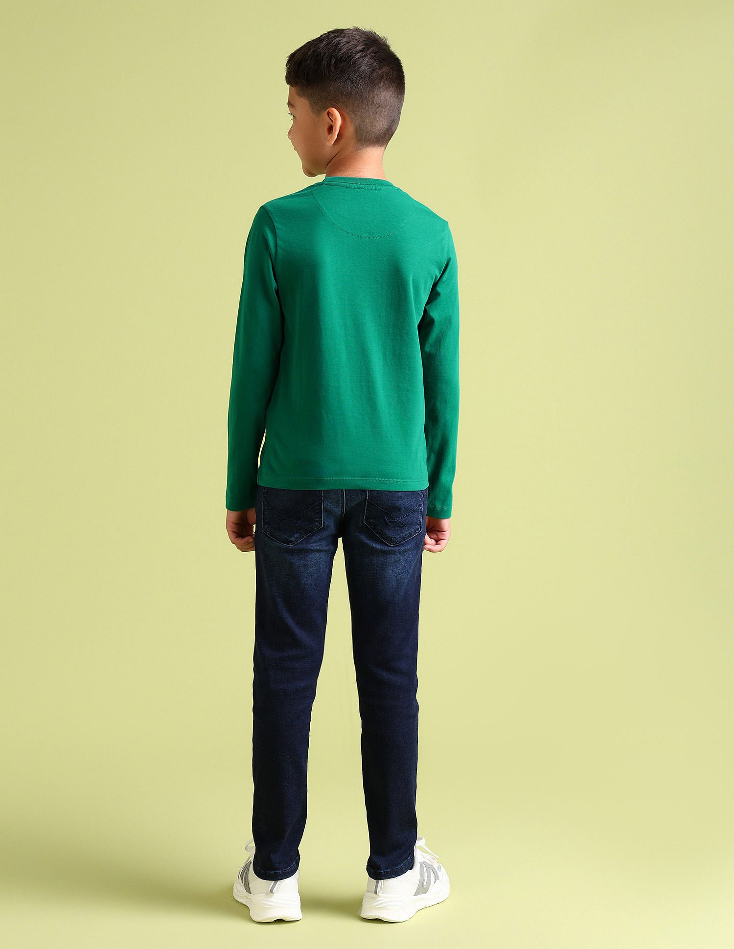 Boys Pure Cotton Regular T-shirt Green - U.S. Polo Assn. India | Large