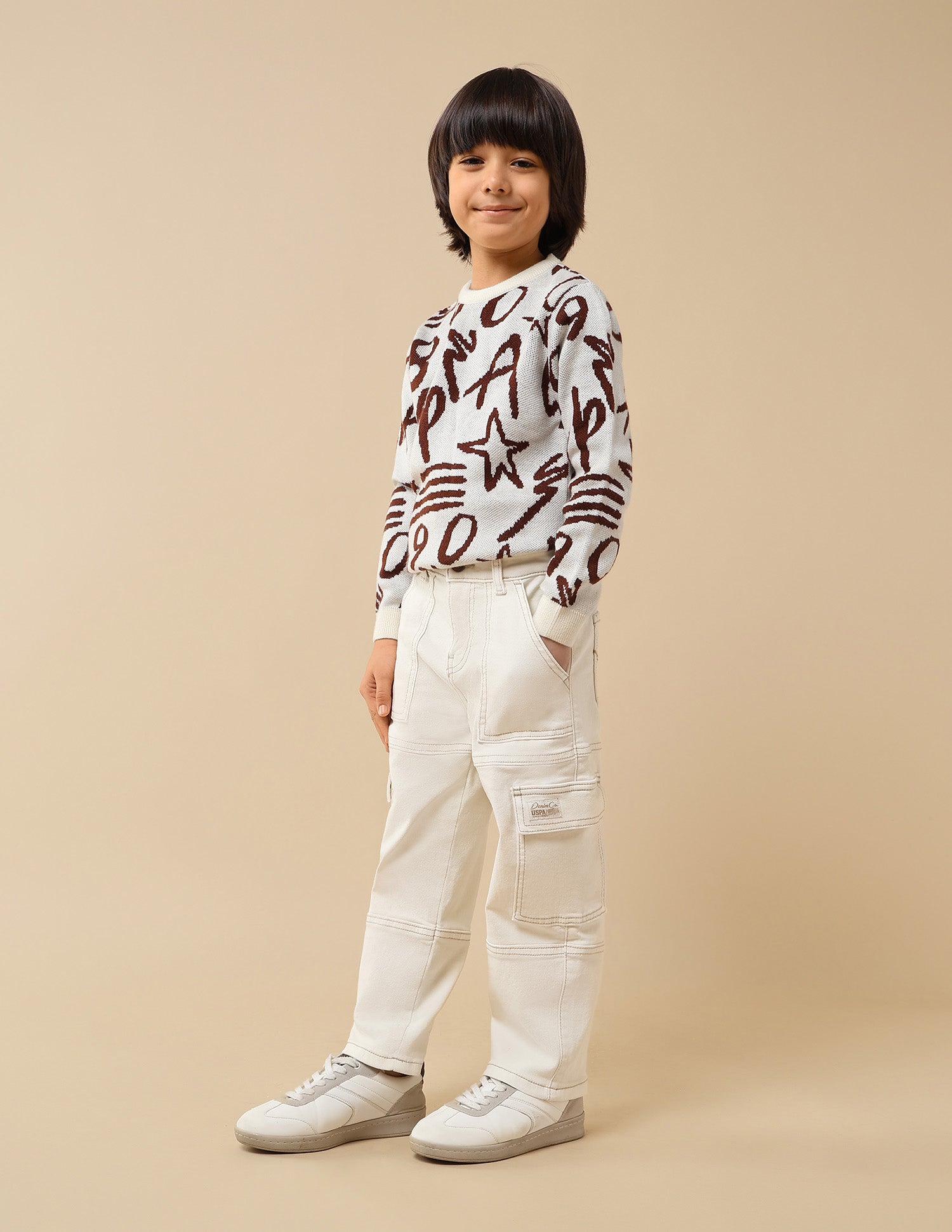 Boys Relaxed Fit Mid Rise Jeans White - U.S. POLO ASSN. | Large