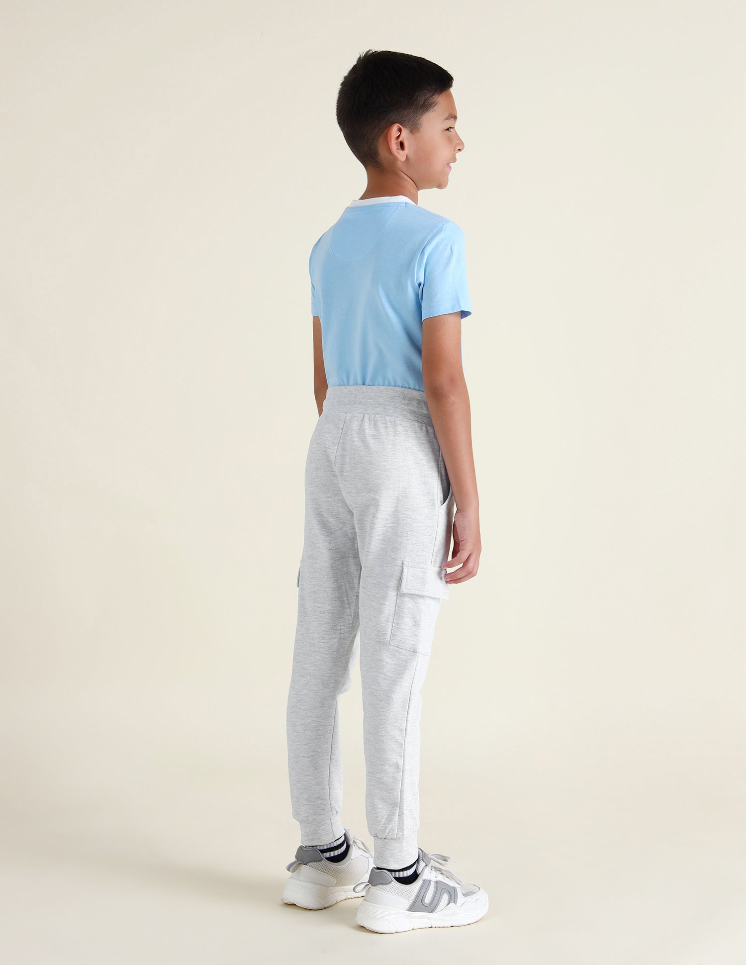 Boys Solid Regular Fit Joggers Light Grey - U.S. POLO ASSN. | Large