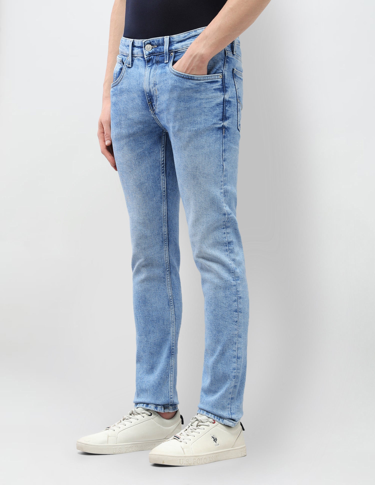 Regallo Skinny Fit Blue Jeans Light Blue - U.S. Polo Assn. India | Large